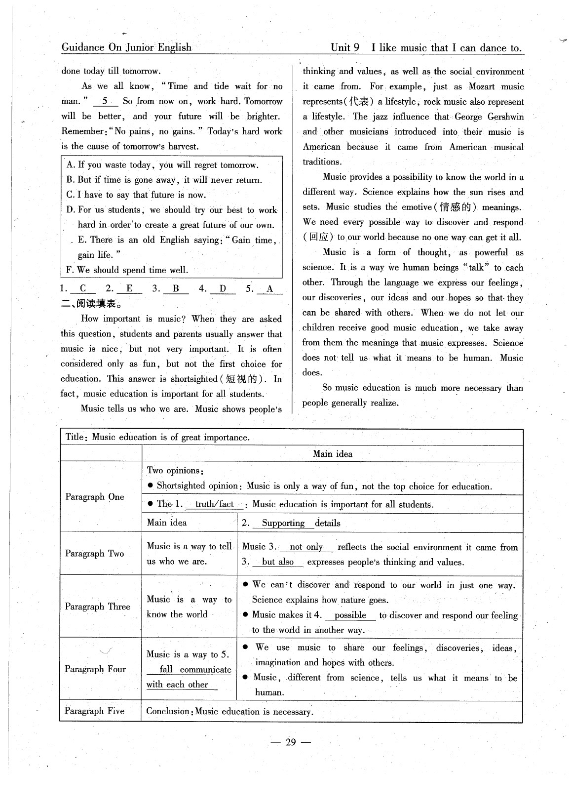 2020年英語風(fēng)向標(biāo)九年級下冊人教版 參考答案第30頁