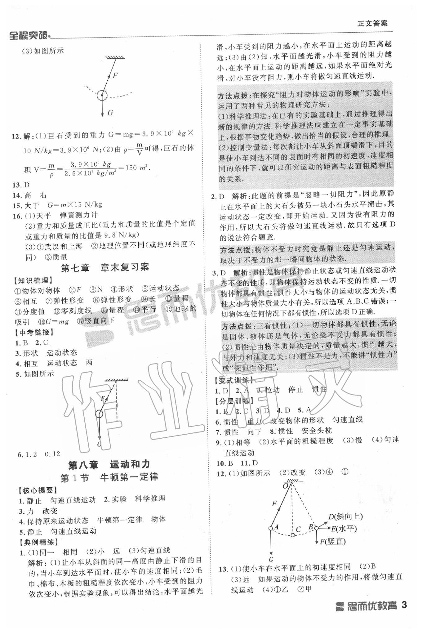 2020年全程突破八年級(jí)物理下冊(cè)人教版 第3頁(yè)