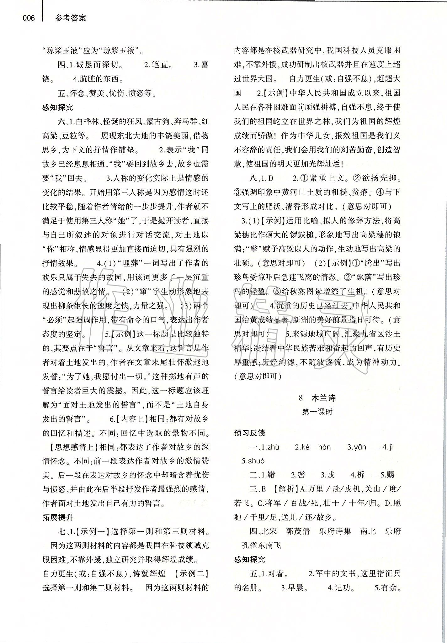 2020年基礎(chǔ)訓(xùn)練七年級(jí)語文下冊(cè)人教版大象出版社 第6頁