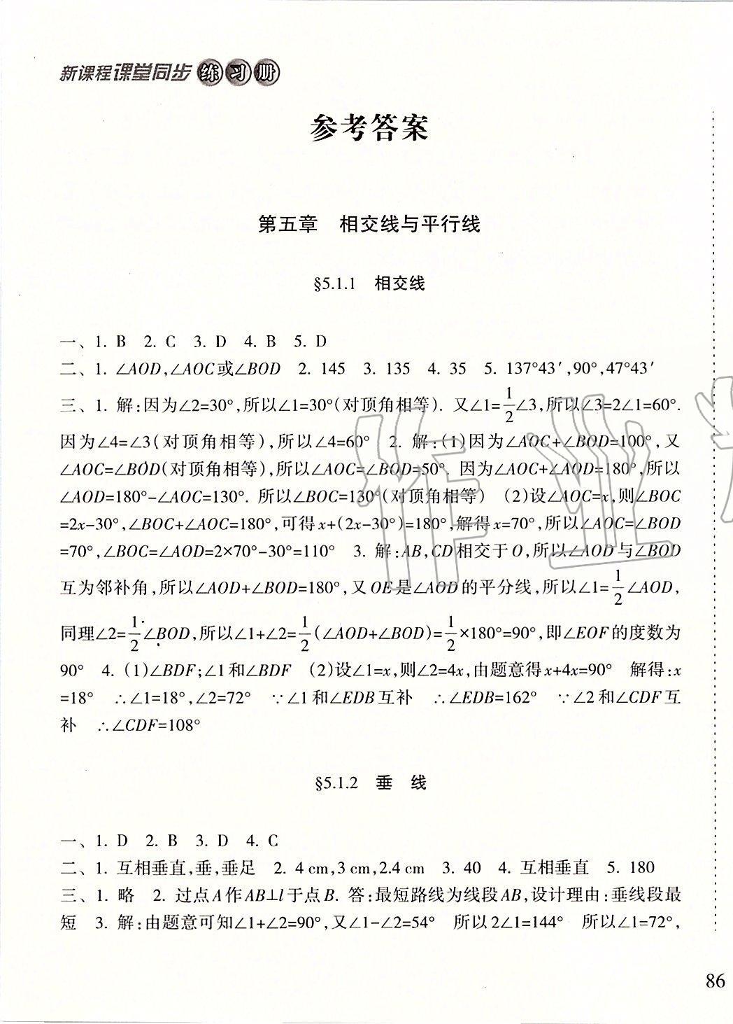 2020年新課程課堂同步練習(xí)冊(cè)七年級(jí)數(shù)學(xué)下冊(cè)人教版 第1頁