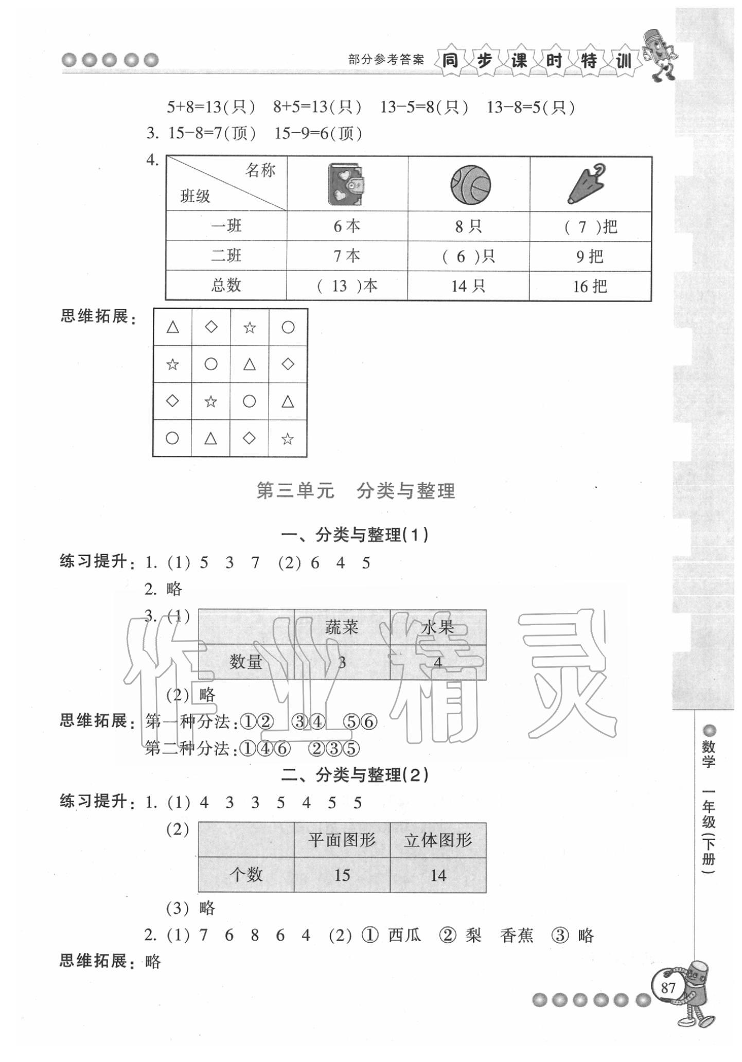 2020年浙江新課程三維目標(biāo)測評課時特訓(xùn)一年級數(shù)學(xué)下冊人教版 第4頁