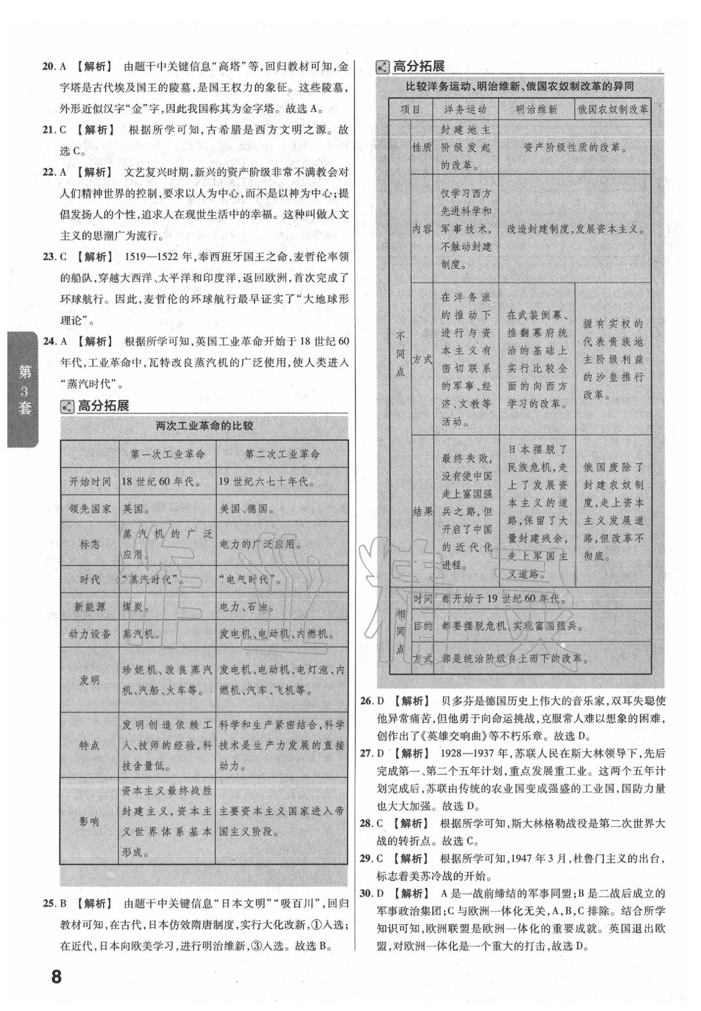 2020年金考卷福建中考45套匯編歷史 第8頁