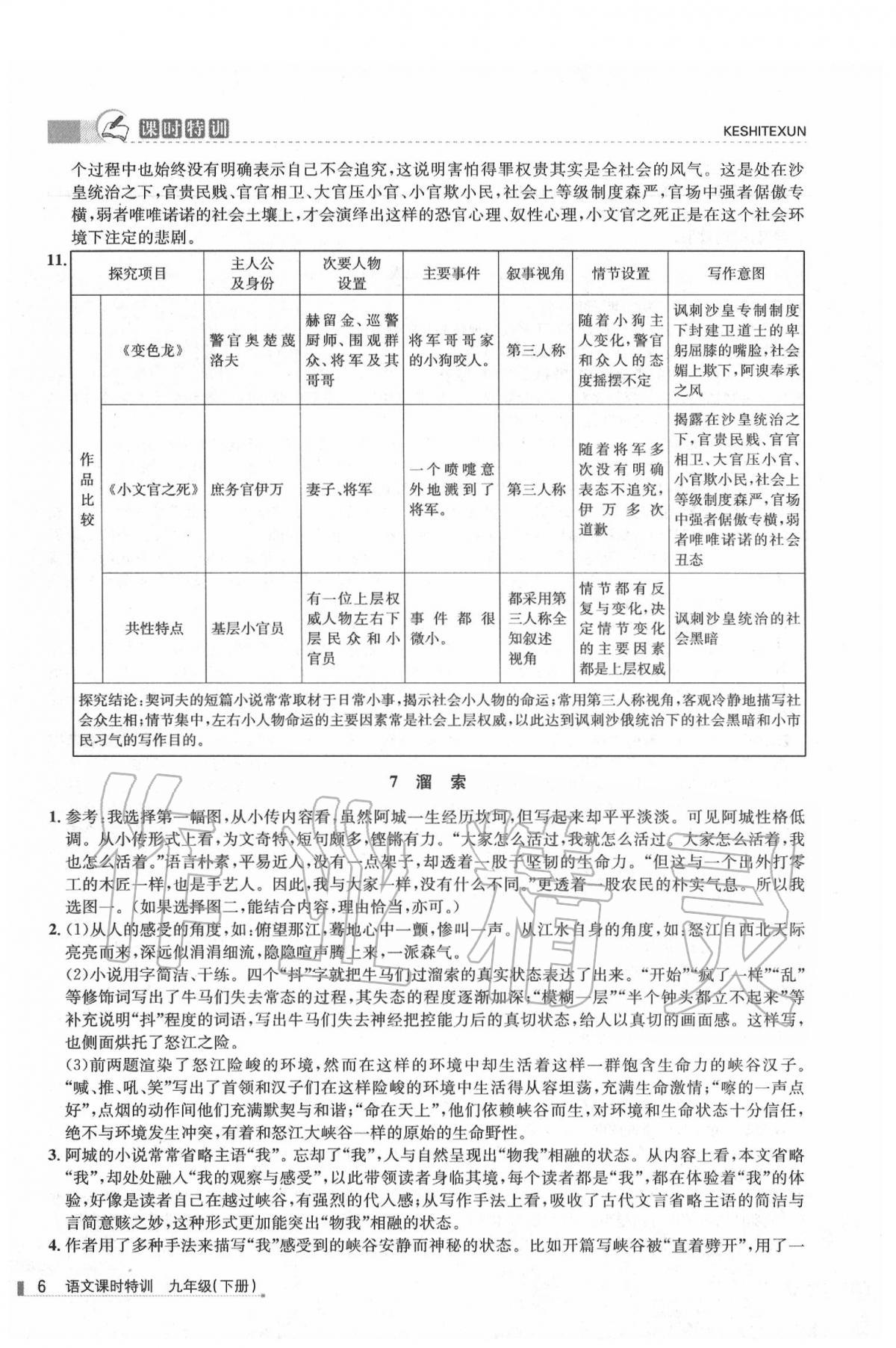 2020年浙江新課程三維目標(biāo)測(cè)評(píng)課時(shí)特訓(xùn)九年級(jí)語(yǔ)文下冊(cè)人教版 第6頁(yè)