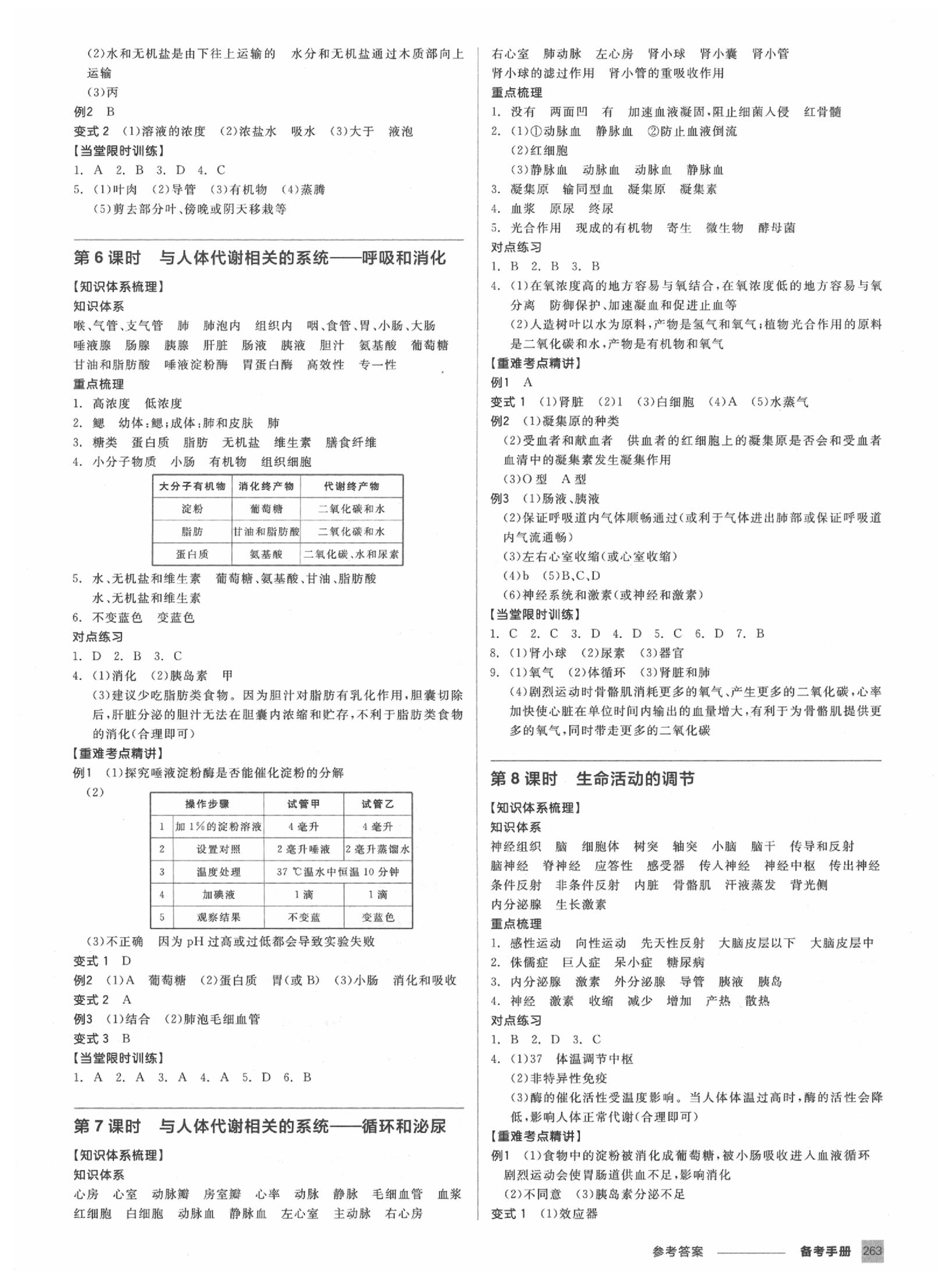 2020年全品中考復(fù)習(xí)方案科學(xué)(生物化學(xué))杭州專版 第3頁(yè)