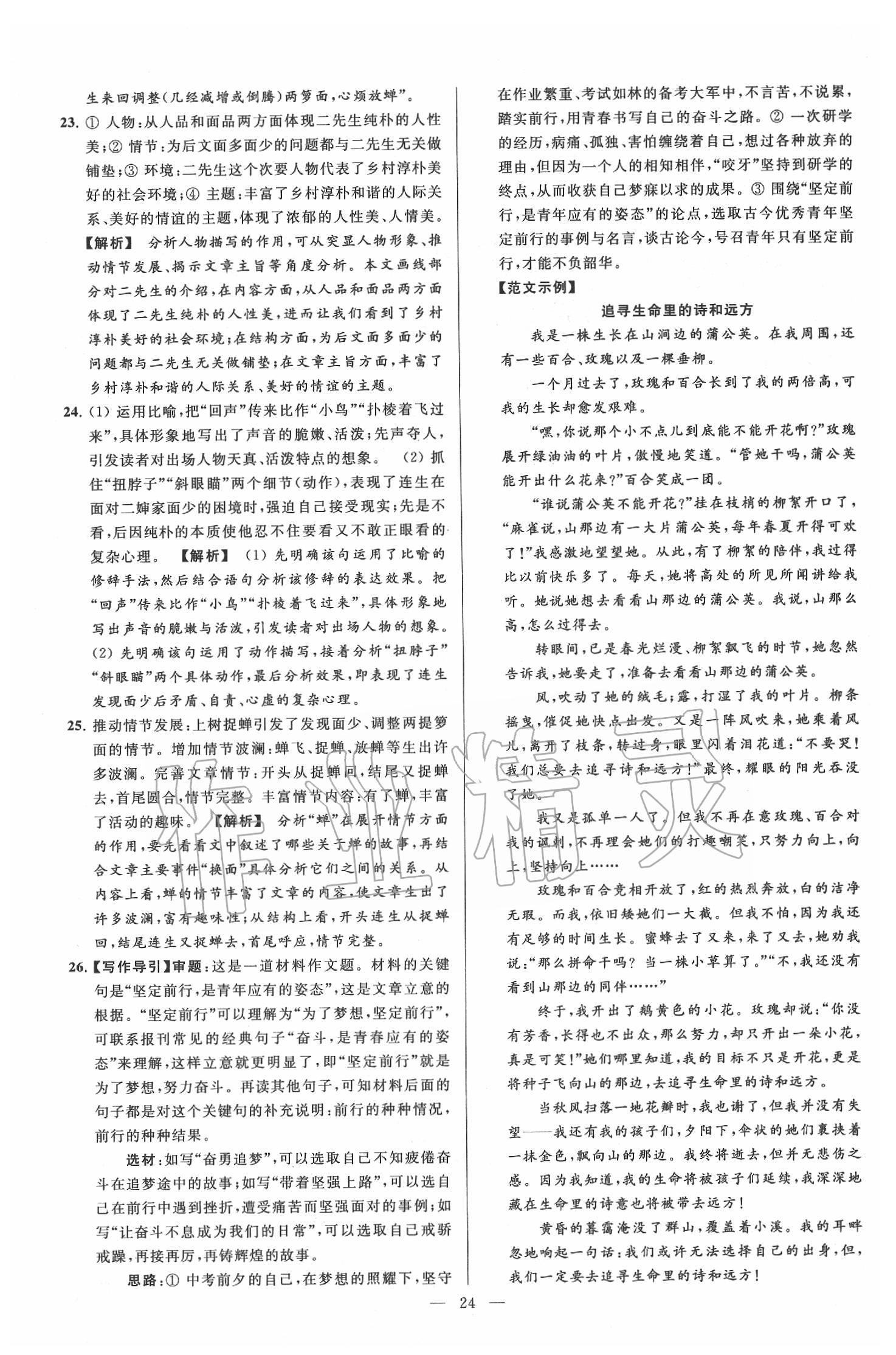 2020年亮點(diǎn)給力大試卷九年級(jí)語文下冊(cè)人教版 第24頁