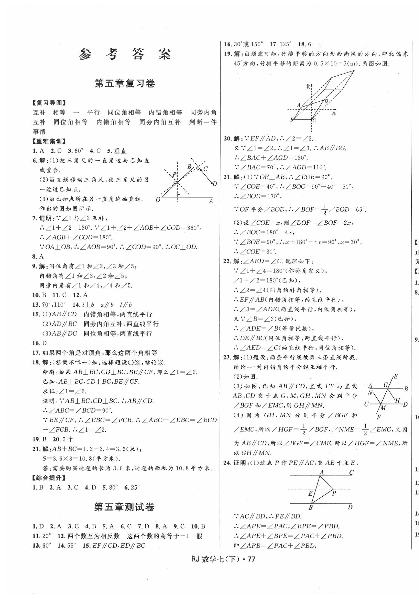 2020年奪冠百分百初中優(yōu)化測(cè)試卷七年級(jí)數(shù)學(xué)下冊(cè)人教版 參考答案第1頁(yè)