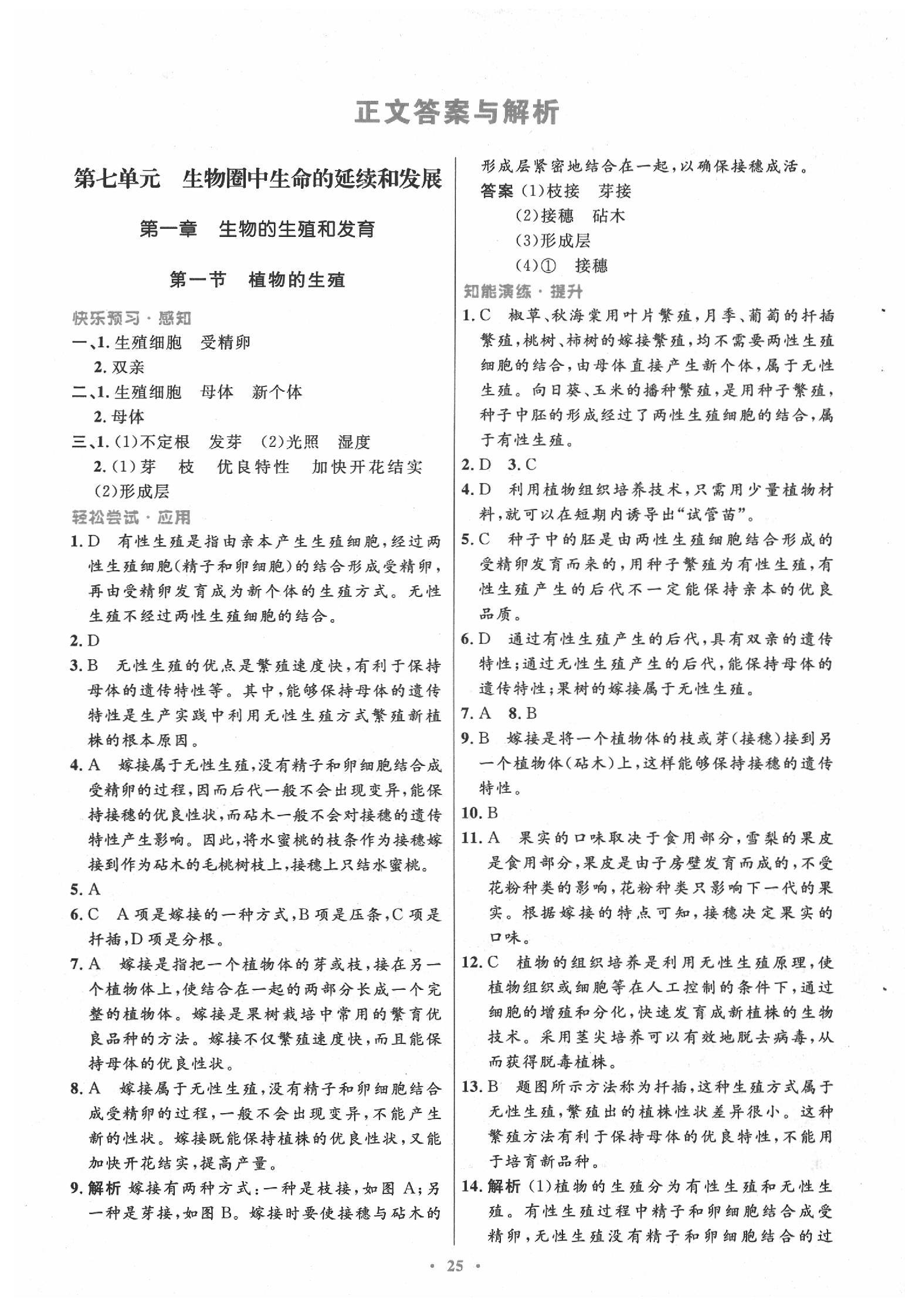 2020年初中同步測控優(yōu)化設(shè)計八年級生物下冊人教版 第1頁