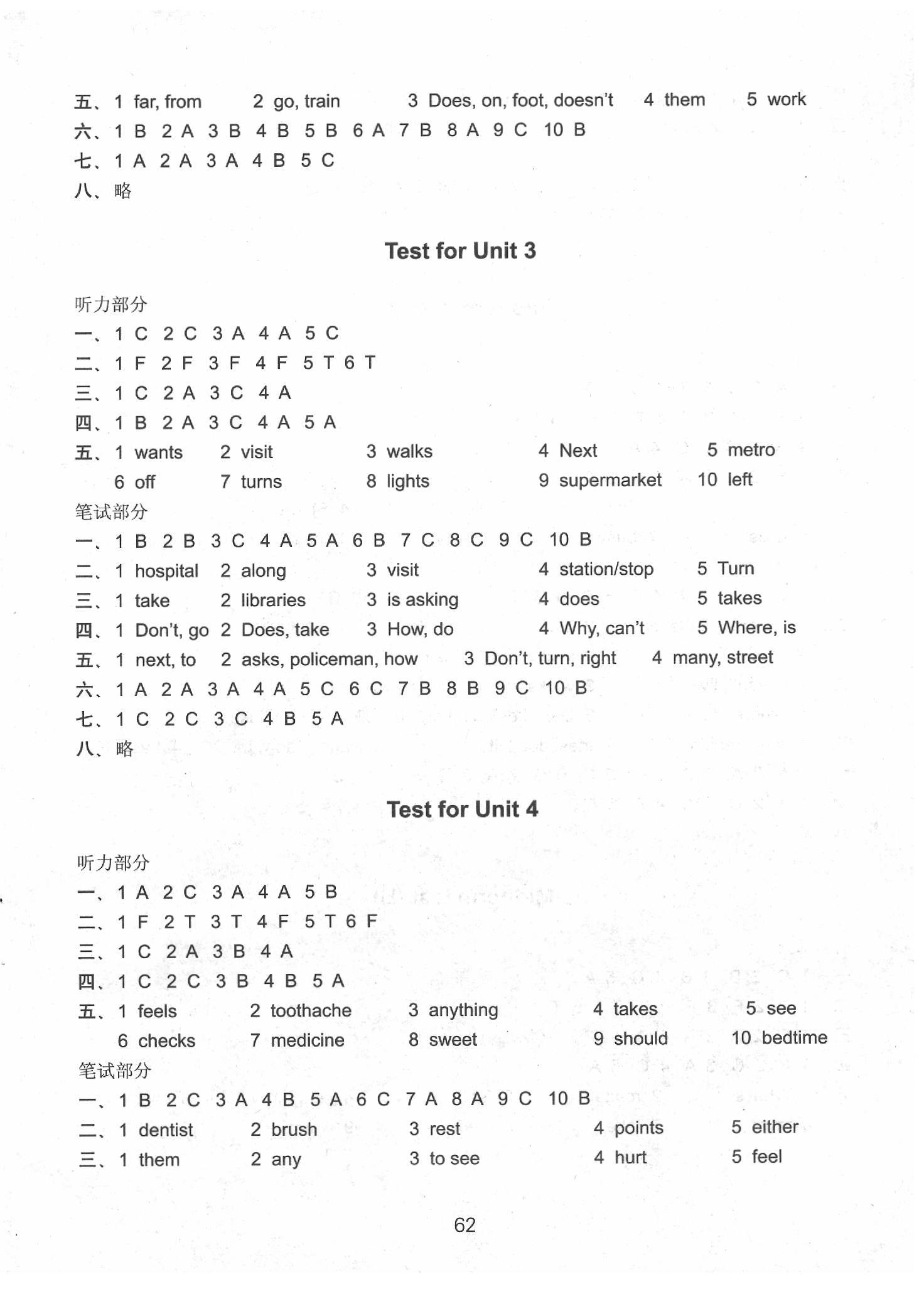 2020年練習(xí)與測試小學(xué)英語活頁卷五年級下冊譯林版 參考答案第2頁