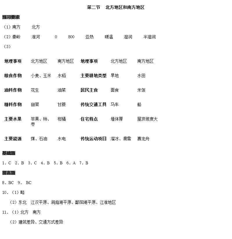 2019年知识与能力训练八年级地理下册湘教版 参考答案第8页