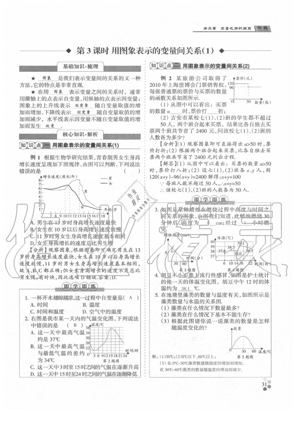 2020年學(xué)典七年級數(shù)學(xué)下冊人教版 參考答案第31頁