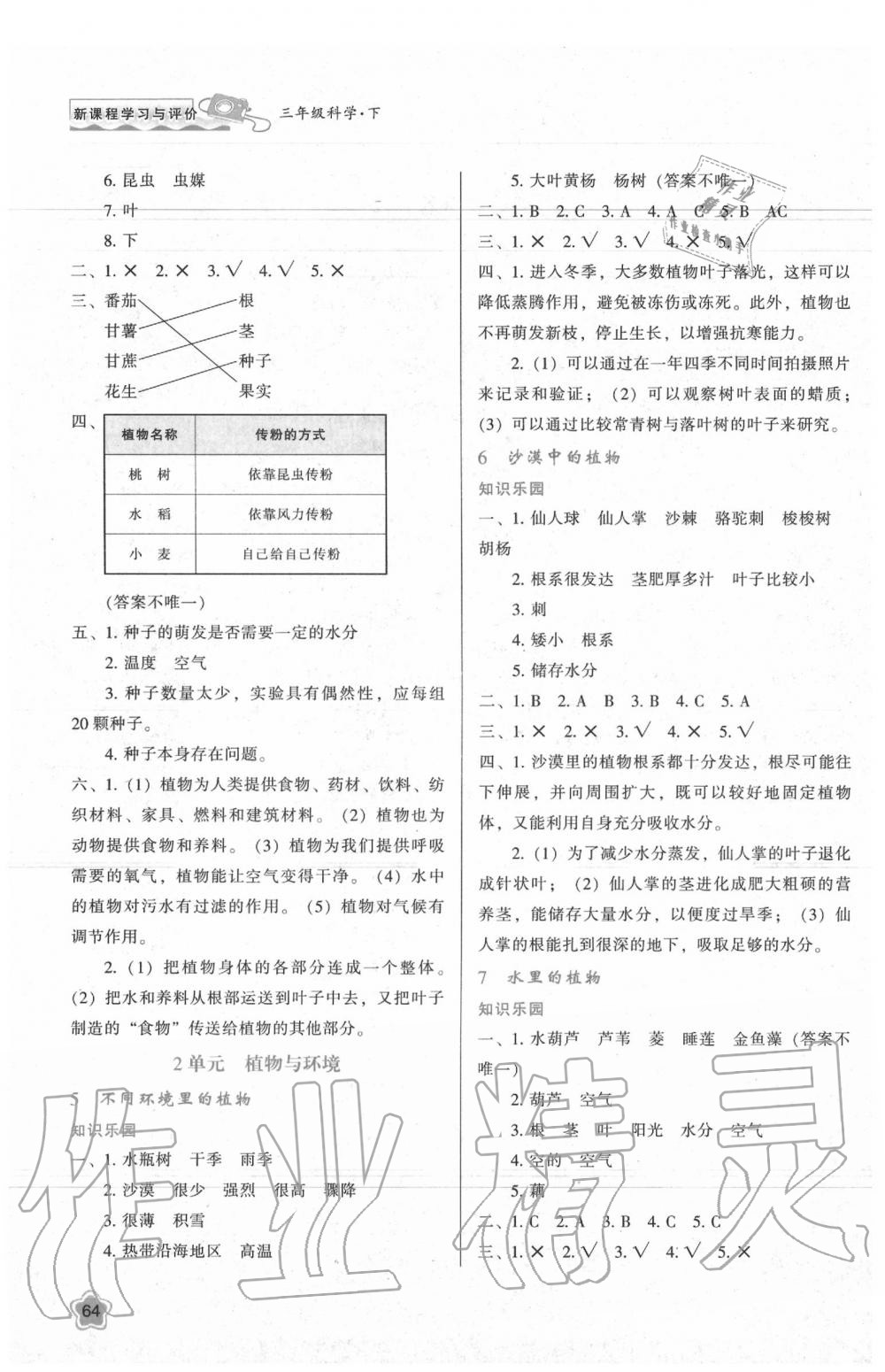 2020新課程學(xué)習(xí)與評(píng)價(jià)三年級(jí)下冊(cè)科學(xué)蘇教版B版 第2頁