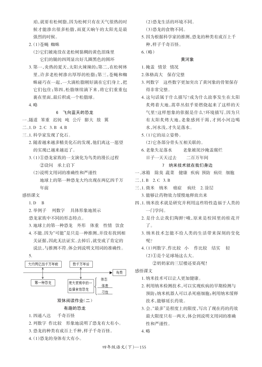 2020年小学学习好帮手四年级语文下册人教版 参考答案第3页