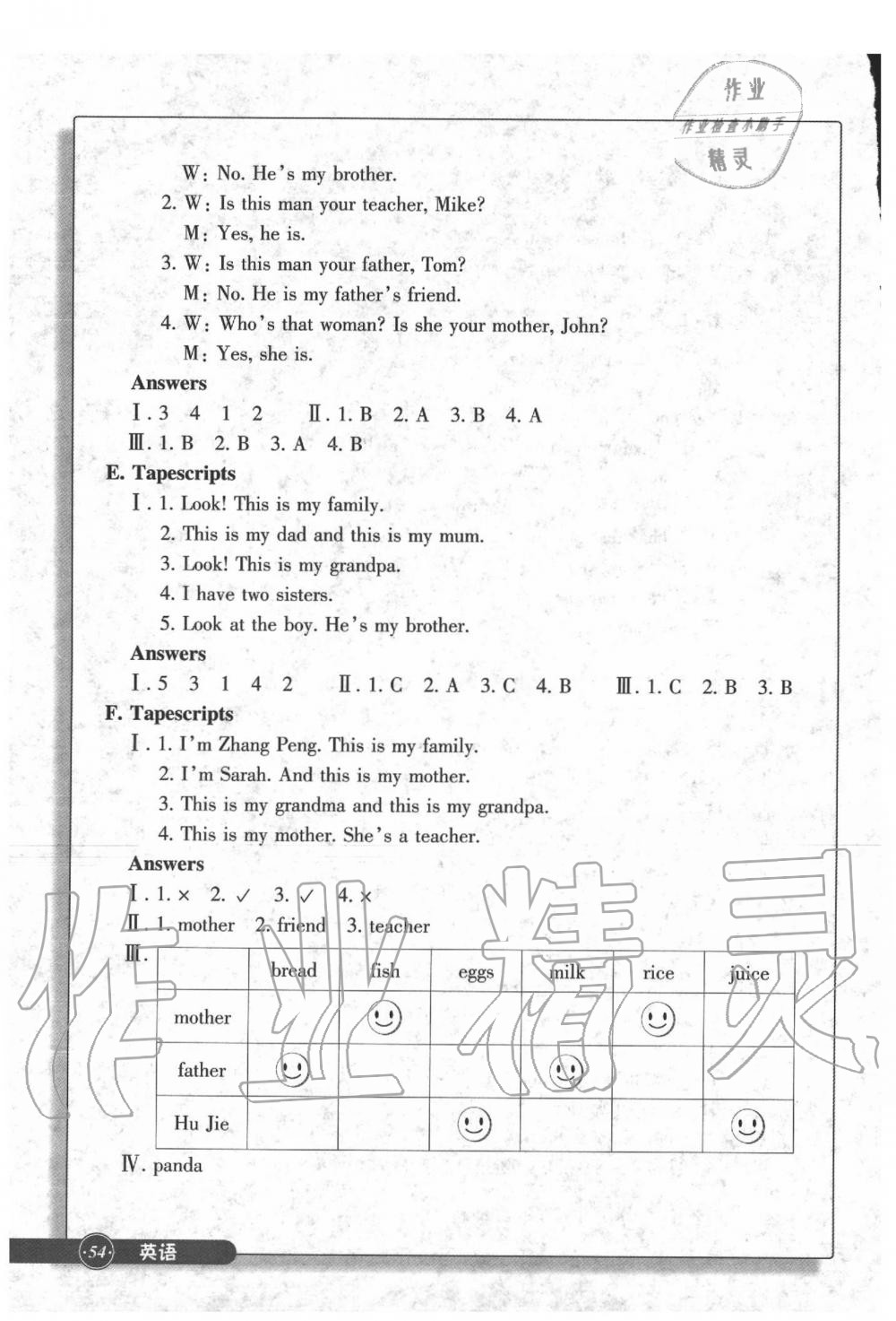 2020年同步練習(xí)三年級英語下冊人教版浙江教育出版社 參考答案第4頁