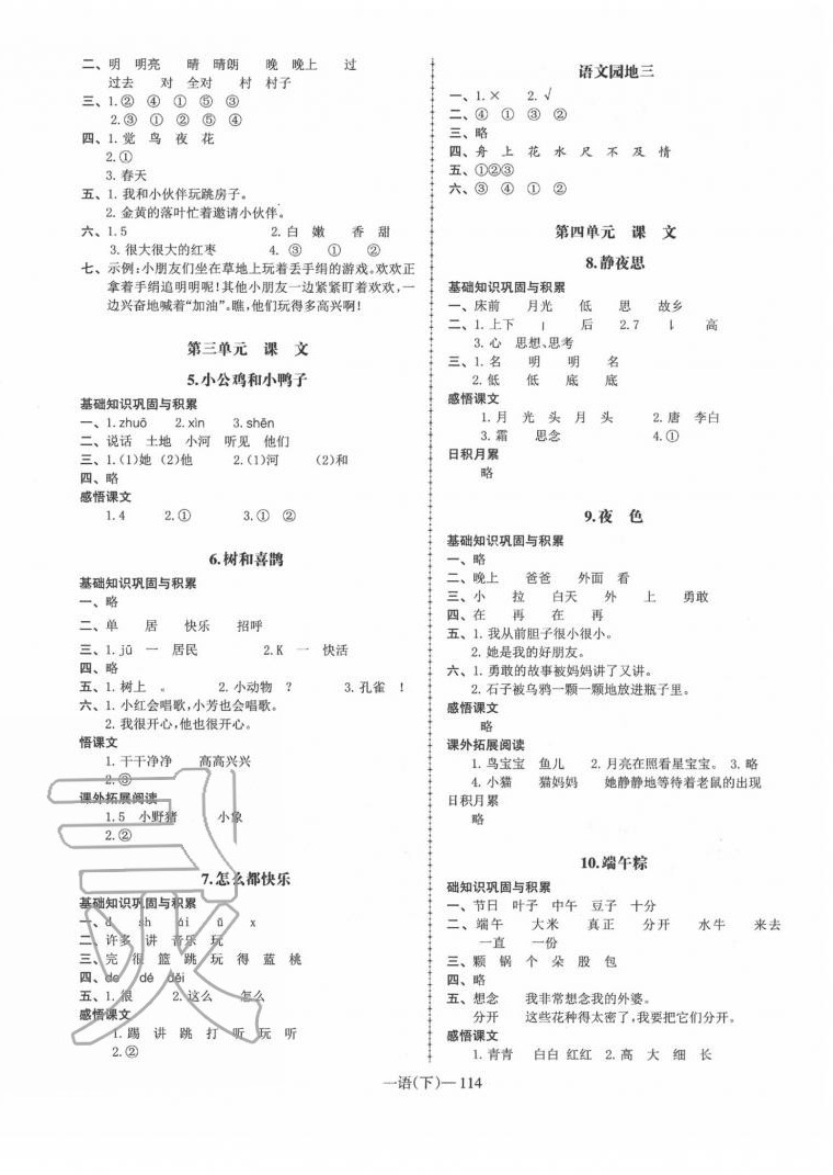 2020年小学语文学习好帮手一年级下册人教版 第2页