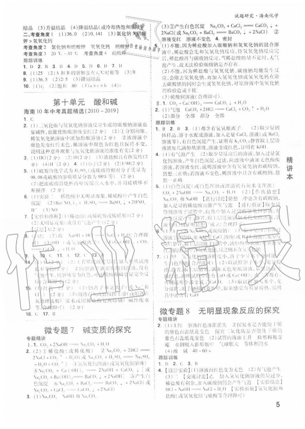 2020年萬唯中考試題研究九年級化學(xué)中考用書 海南專版 第5頁