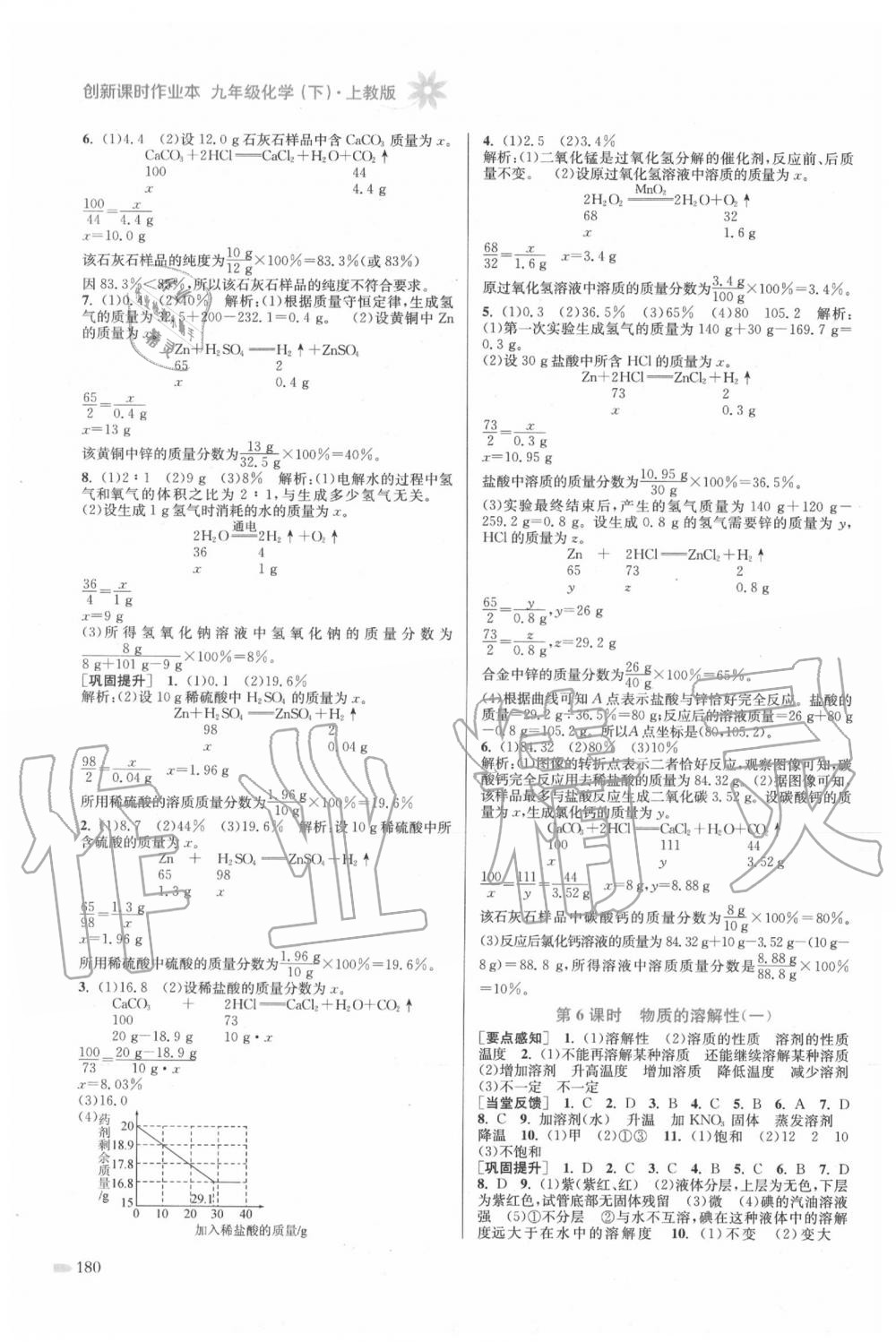 2020年創(chuàng)新課時作業(yè)本九年級化學下冊滬教版 第2頁