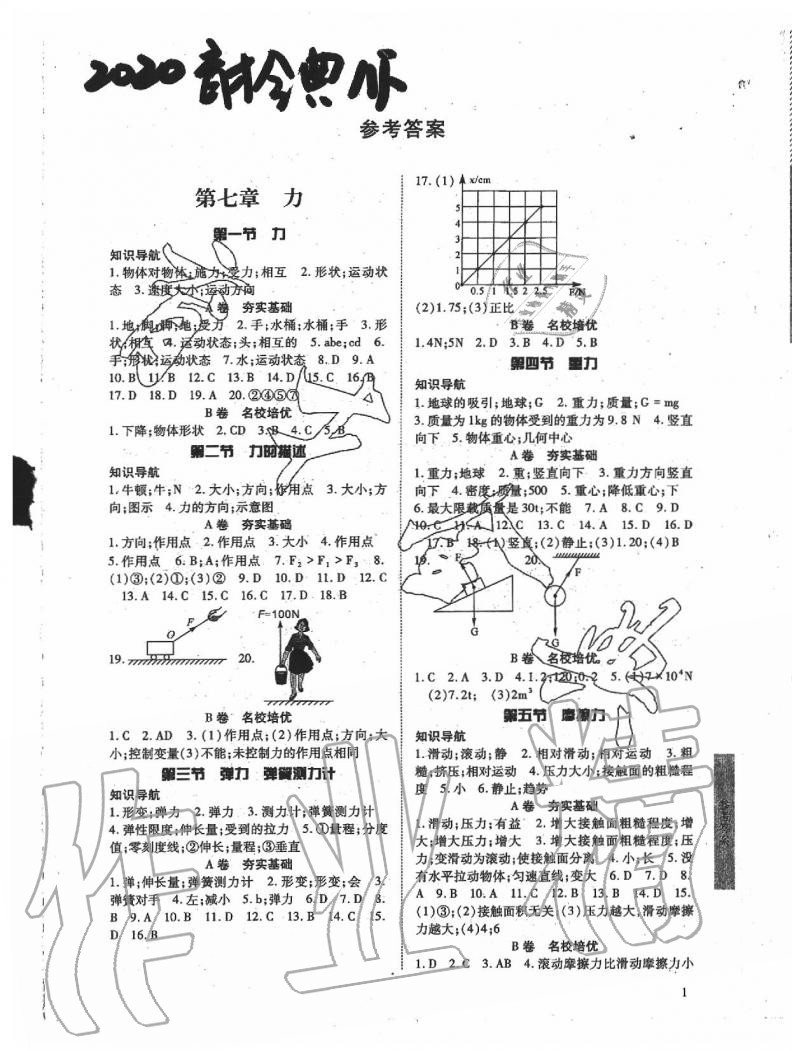 2020年育才金典八年級(jí)物理下冊(cè)教科版 第1頁(yè)