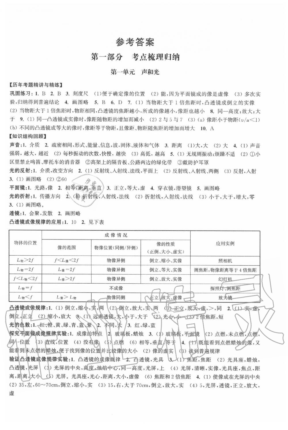 2020年上海中考總動(dòng)員物理考綱解讀版 參考答案第1頁(yè)