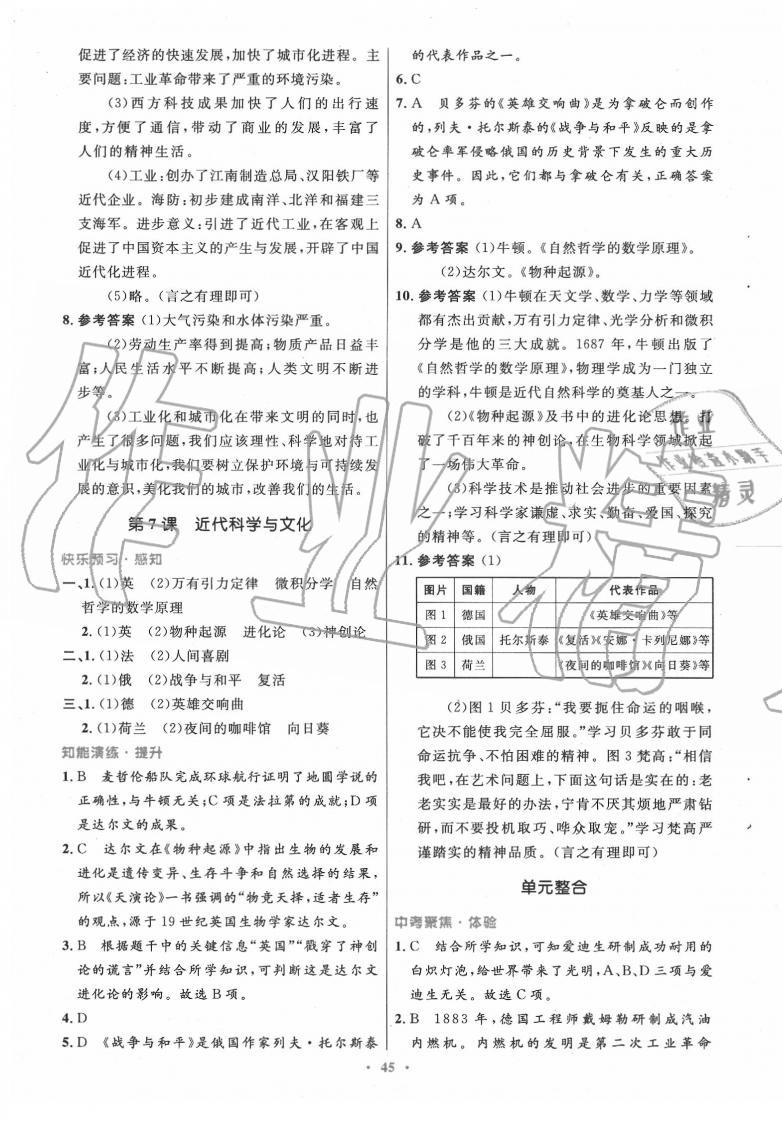 2020年初中同步测控优化设计九年级历史下册人教版 第5页