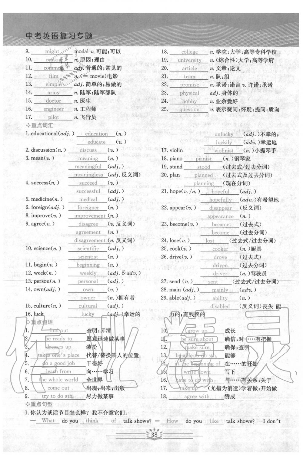 2020年思维新观察中考英语 第38页