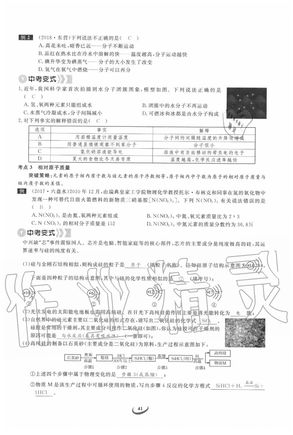 2020年思维新观察中考化学 第41页