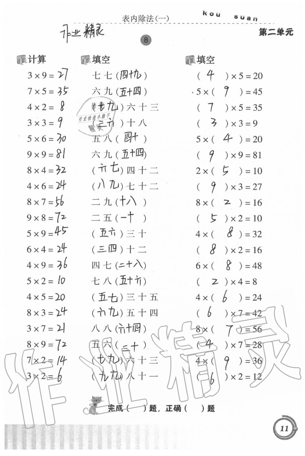 2020年小学数学口算基础训练二年级下册 第11页