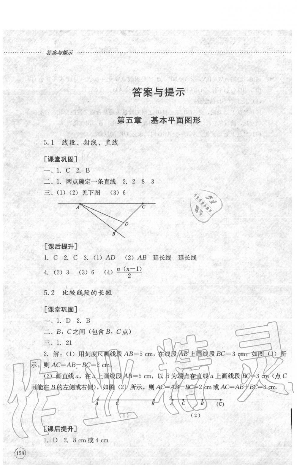 2020年同步訓(xùn)練六年級數(shù)學(xué)下冊魯教版山東文藝出版社 參考答案第1頁