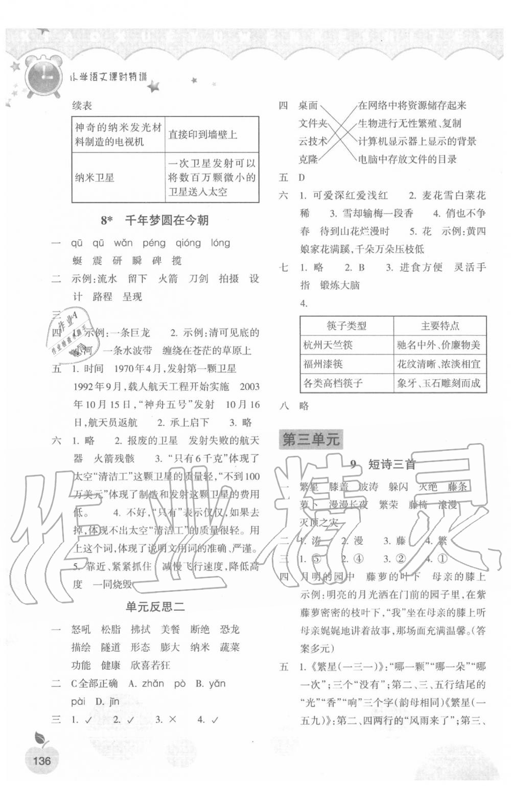 2020年小學(xué)語文課時(shí)特訓(xùn)四年級(jí)下冊(cè)人教版 參考答案第4頁