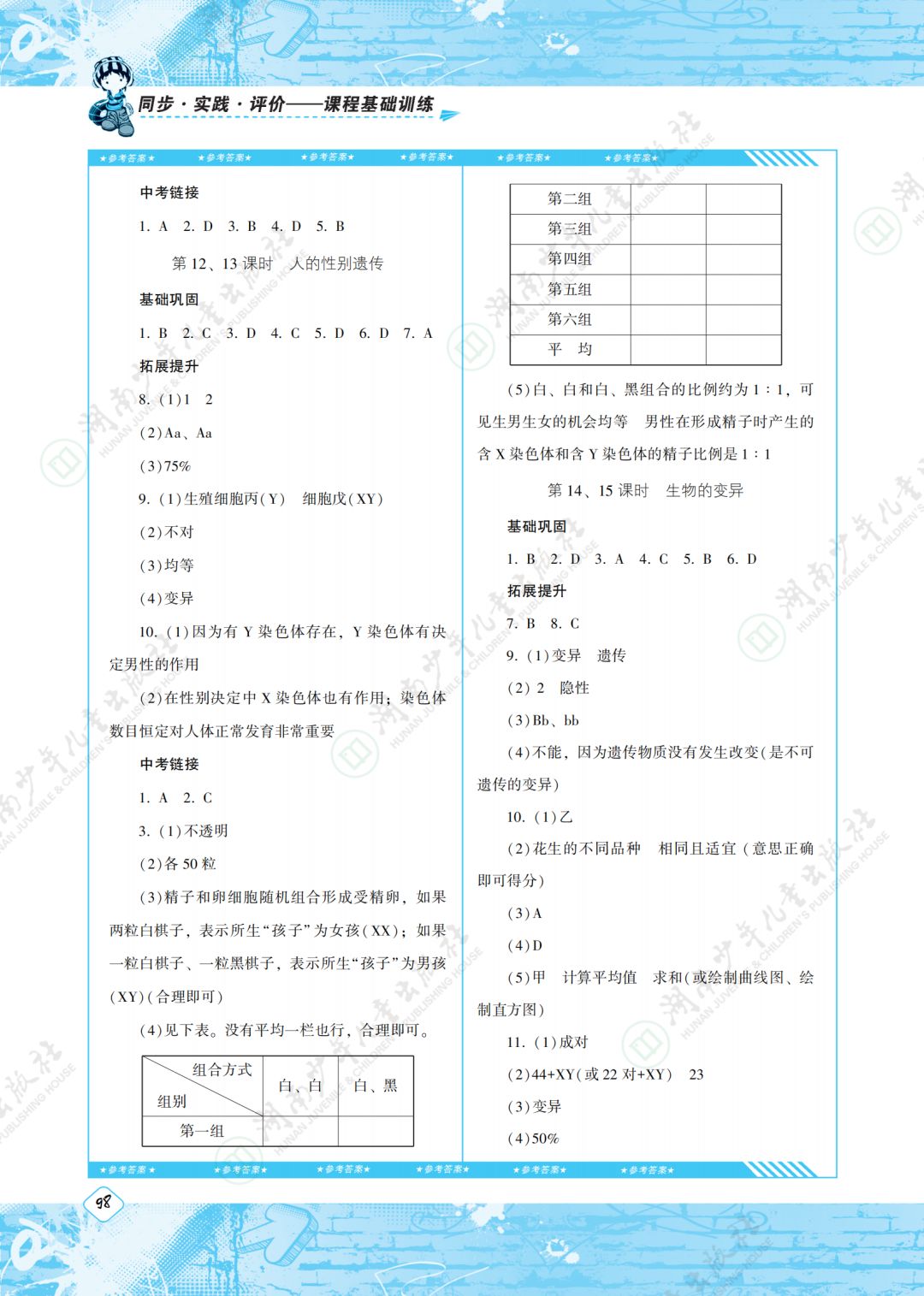 2020年同步實踐評價課程基礎(chǔ)訓練湖南少年兒童出版社八年級生物下冊人教版 第4頁