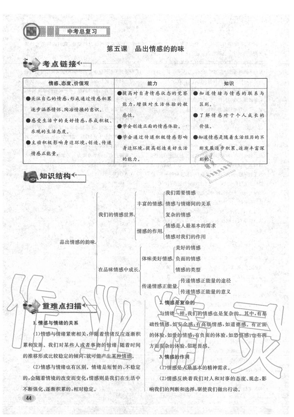 2020年中考總復習長江出版社九年級道德與法治中考用書 參考答案第45頁