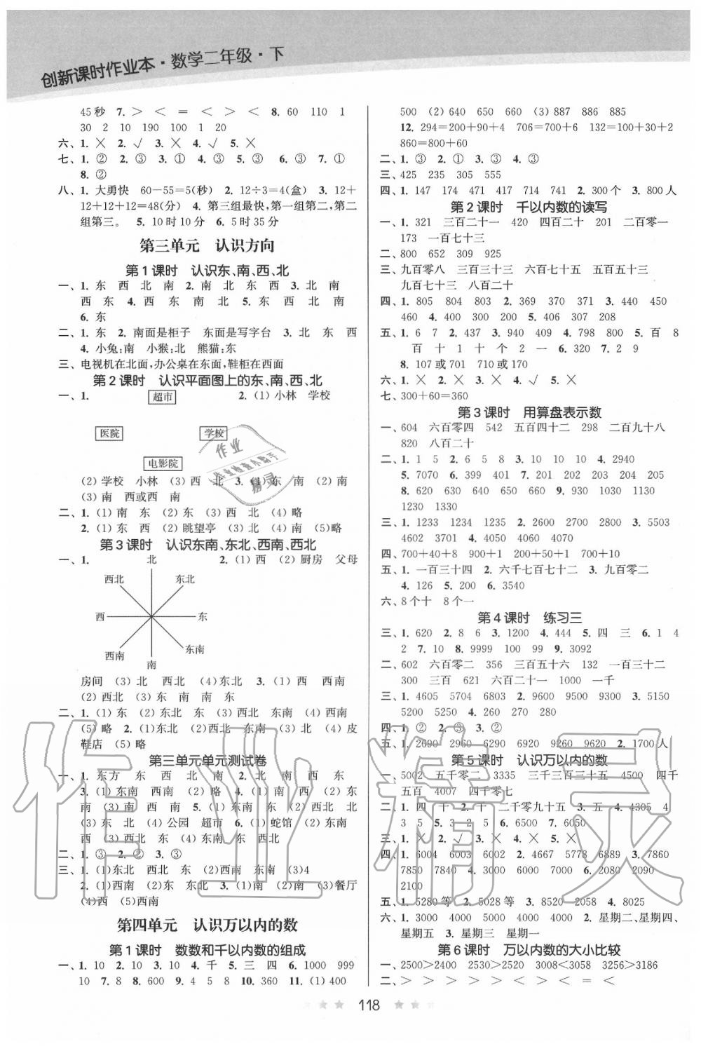 2020年創(chuàng)新課時(shí)作業(yè)本二年級(jí)數(shù)學(xué)下冊(cè)蘇教版 第2頁(yè)