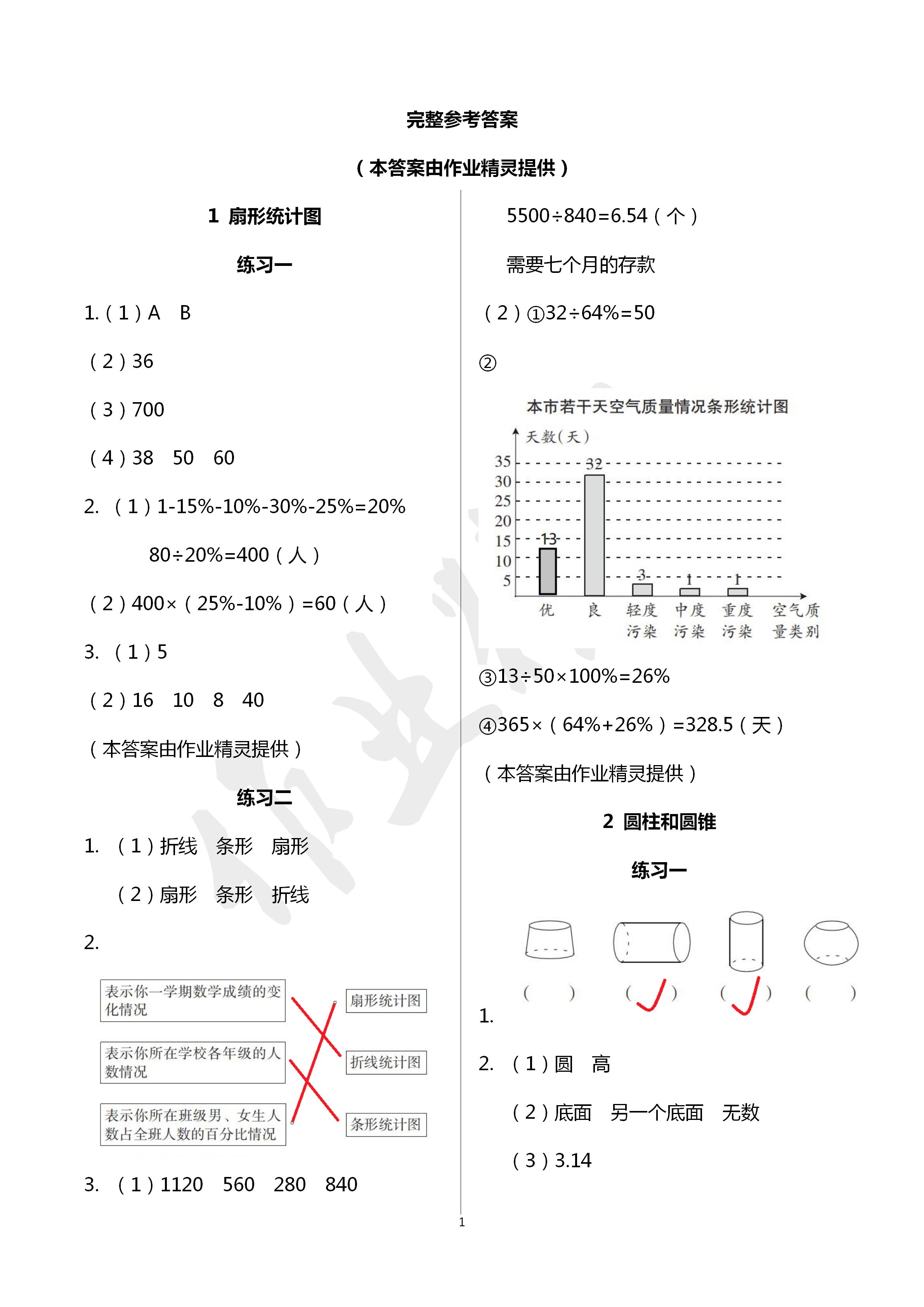 2020年学习之友六年级数学下册苏教版 第1页