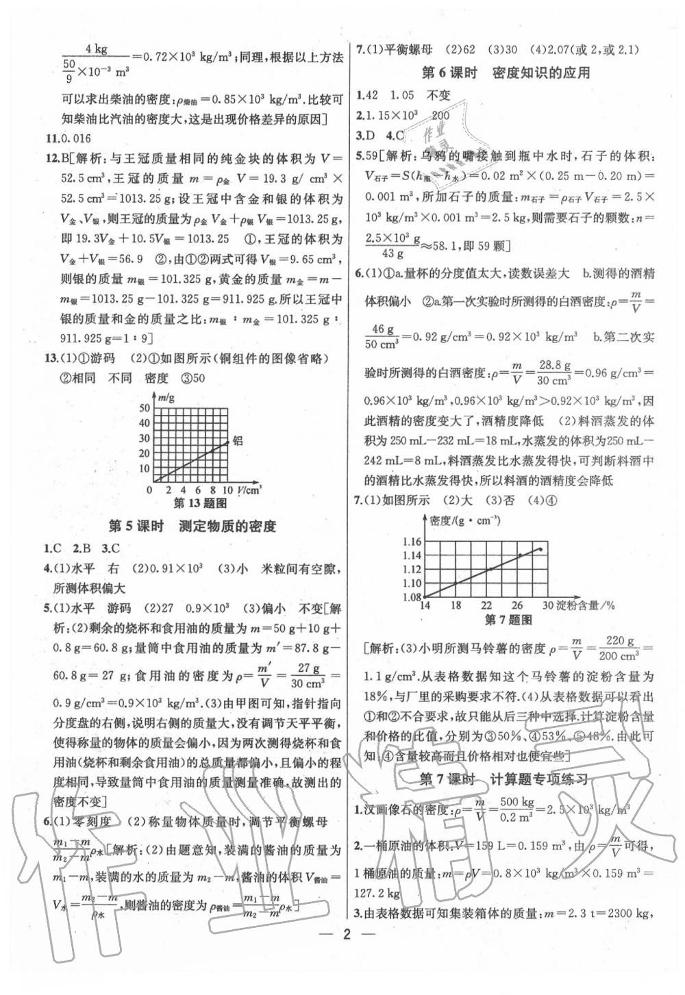 2020年金鑰匙提優(yōu)訓(xùn)練課課練八年級物理下冊江蘇版 參考答案第2頁