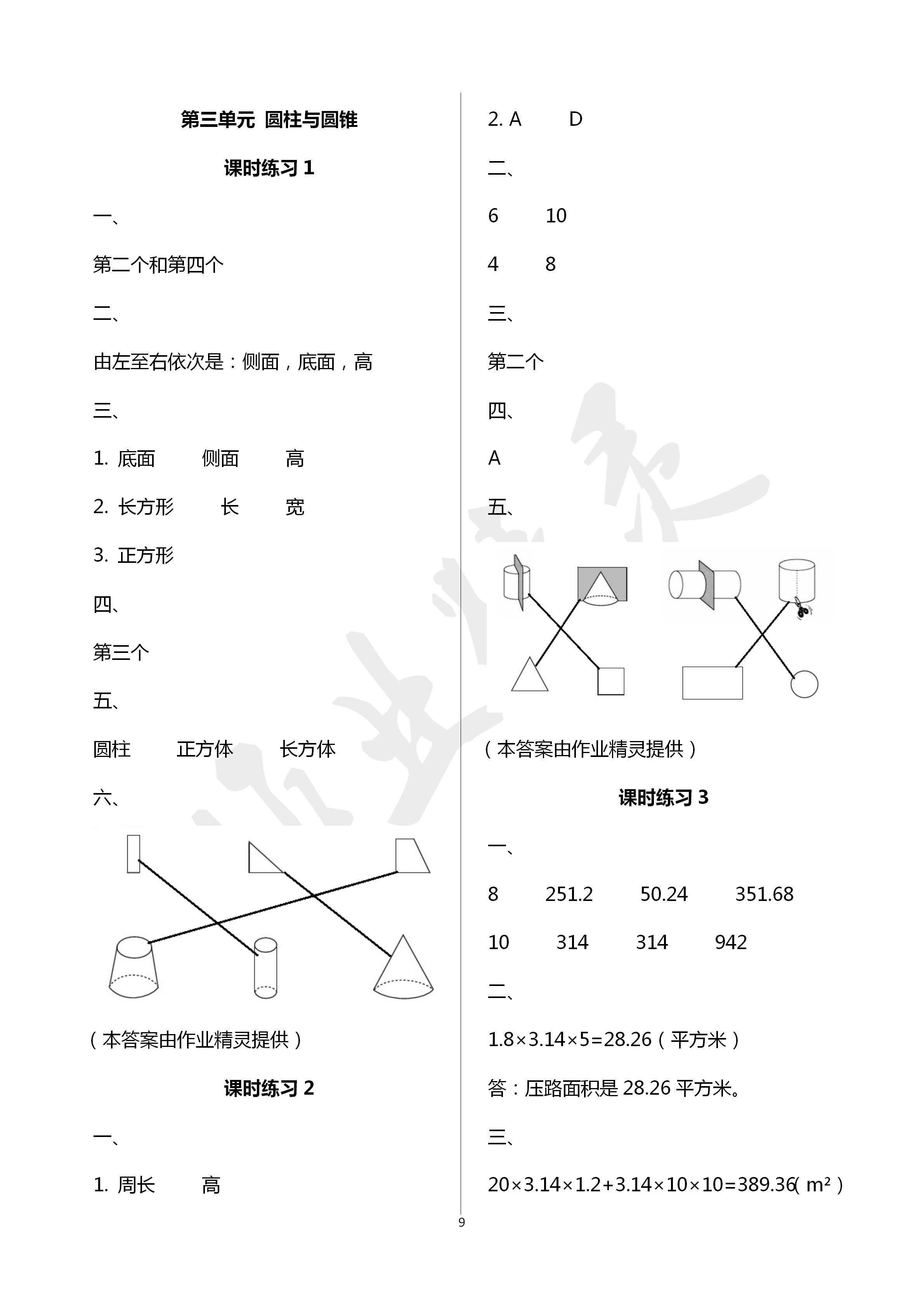 2020年新课程课堂同步练习册六年级数学下册人教版 第9页