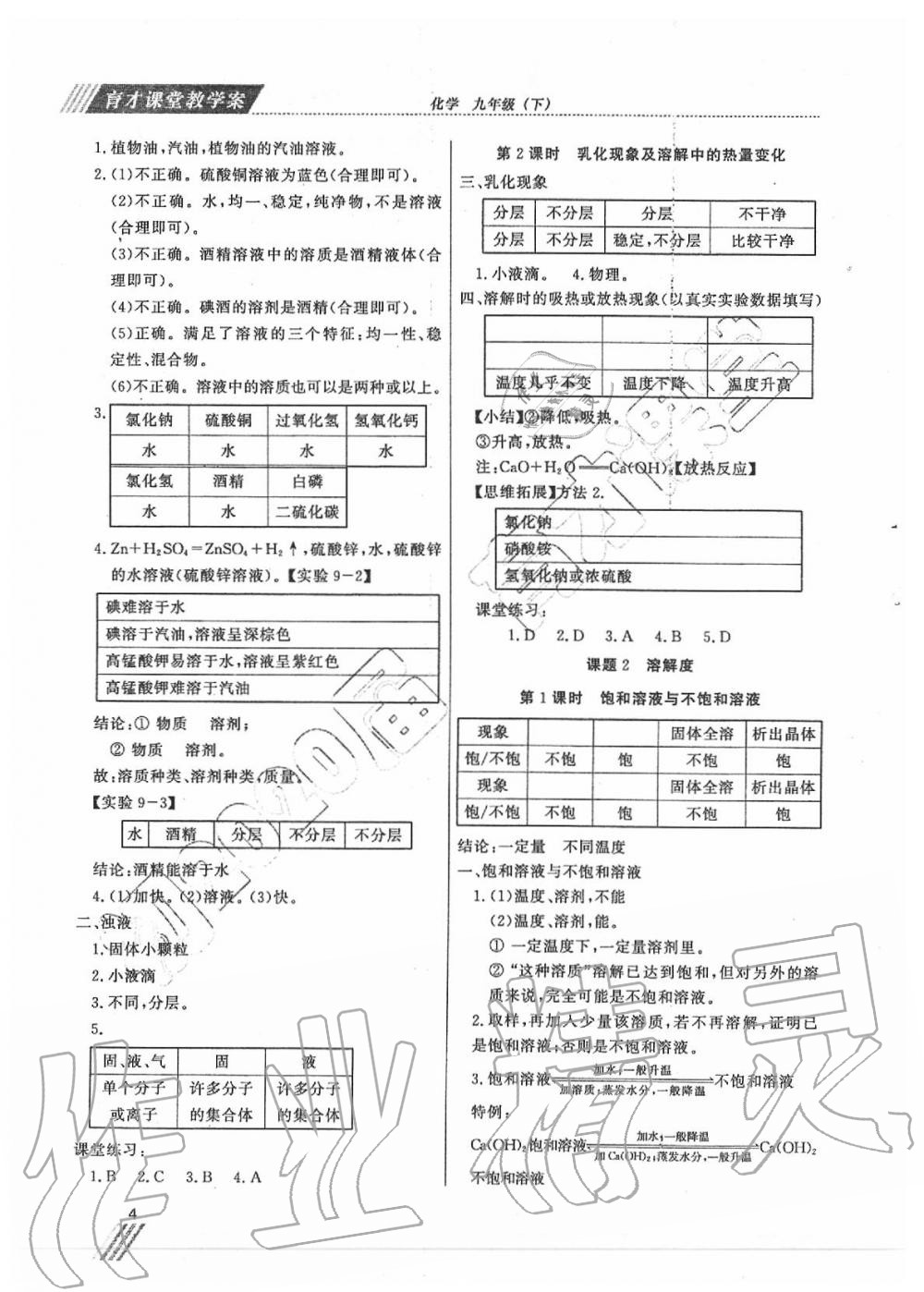 2020年育才課堂教學(xué)案九年級化學(xué)下冊人教版 第4頁