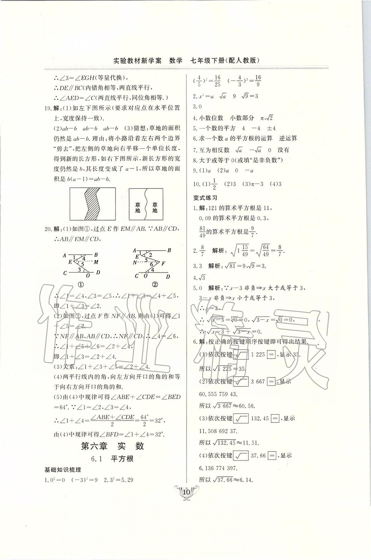 2020年實(shí)驗(yàn)教材新學(xué)案七年級數(shù)學(xué)下冊人教版 第10頁