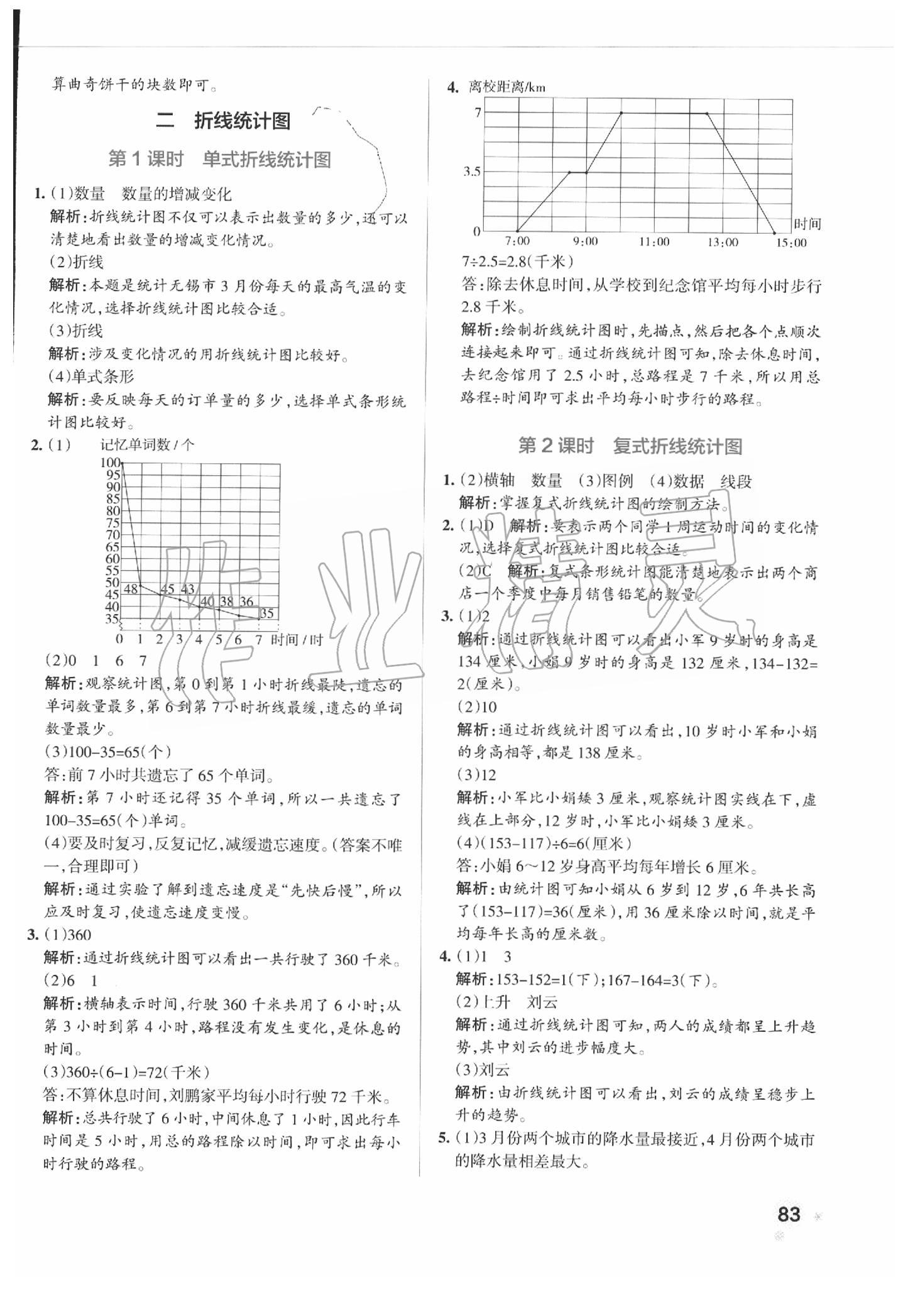 2020年小學(xué)學(xué)霸作業(yè)本五年級(jí)數(shù)學(xué)下冊(cè)蘇教版 參考答案第7頁(yè)