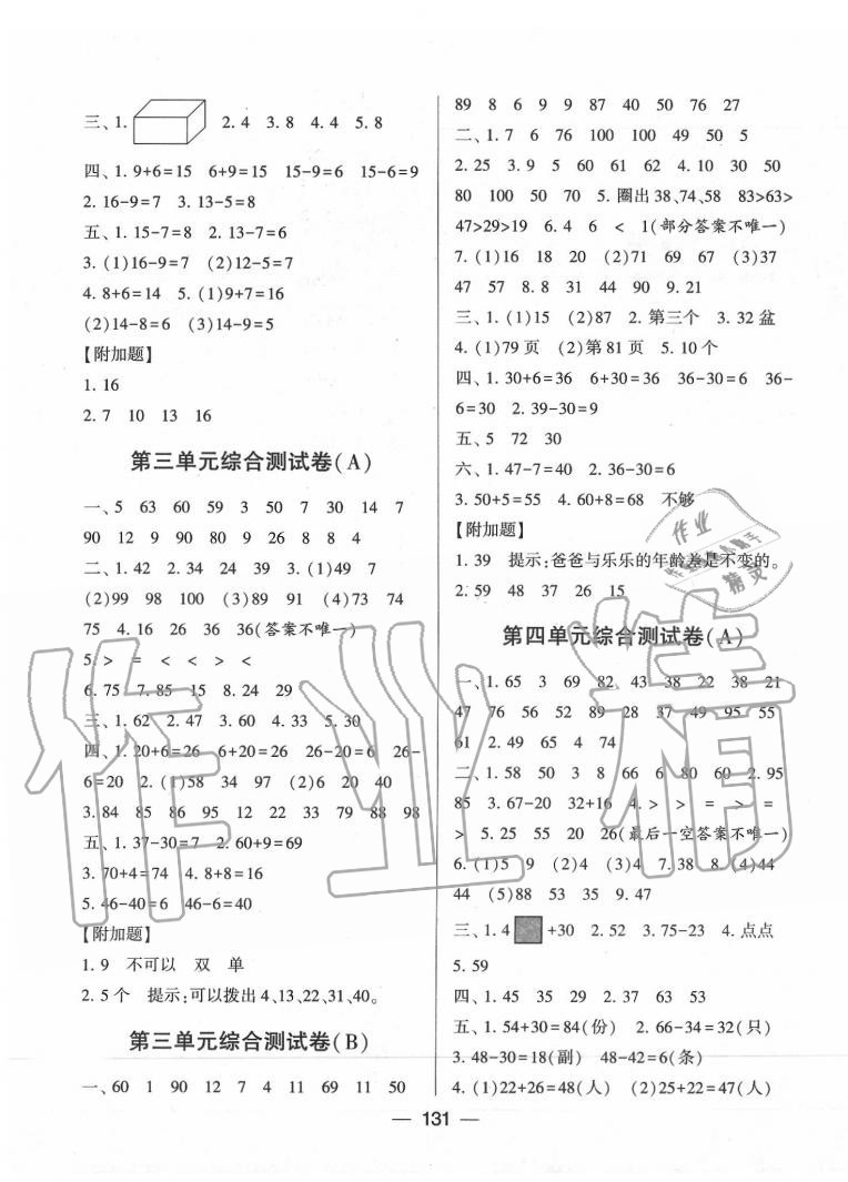 2020年學(xué)霸提優(yōu)大試卷一年級數(shù)學(xué)下冊江蘇版 第3頁