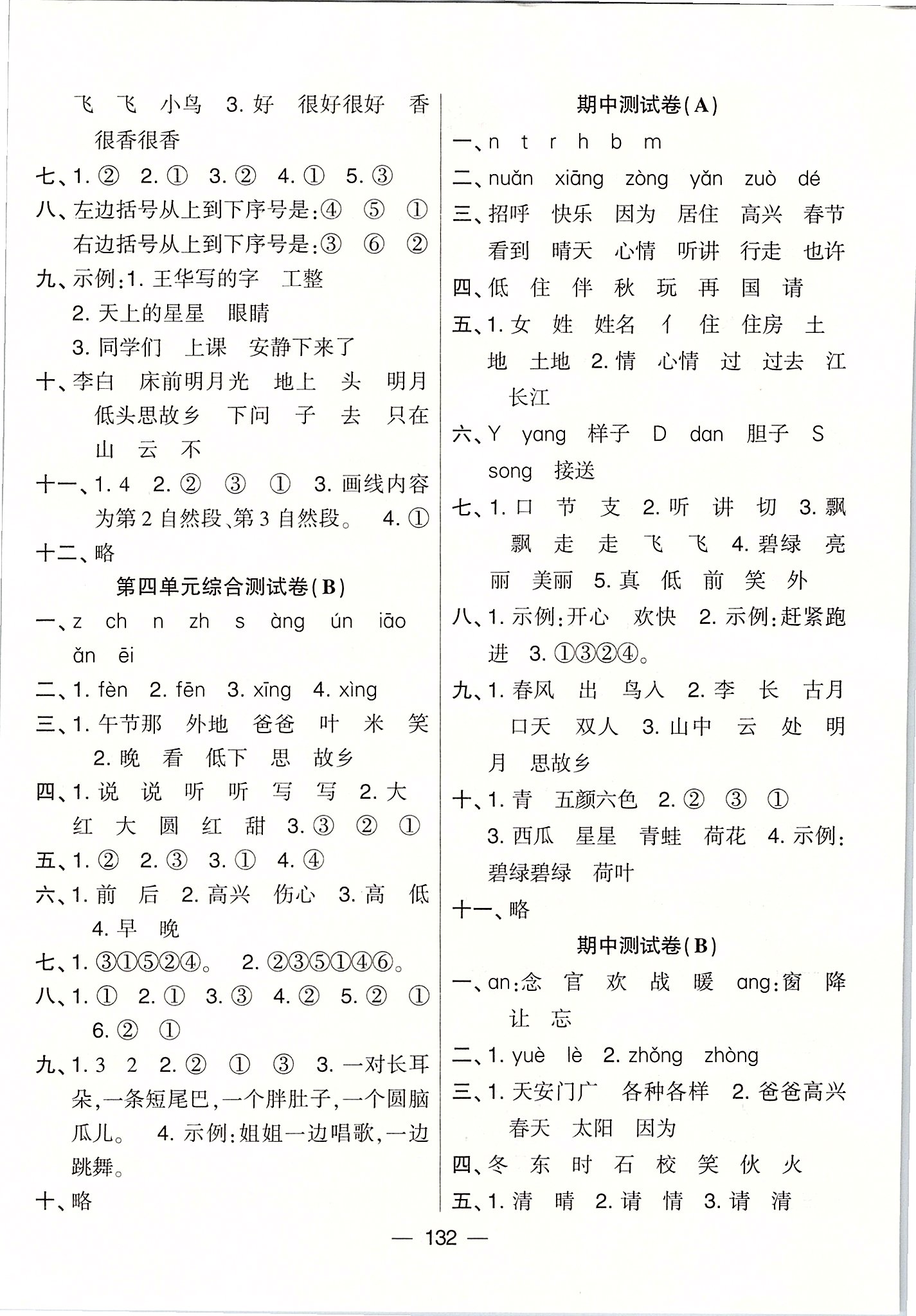 2020年學(xué)霸提優(yōu)大試卷一年級(jí)語(yǔ)文下冊(cè)人教版 第2頁(yè)