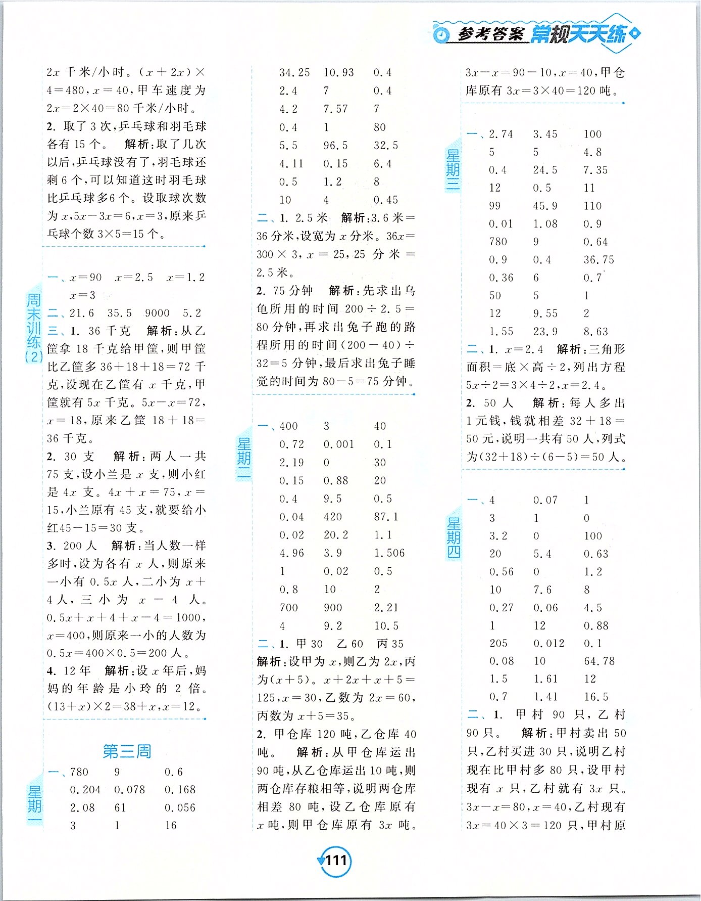 2020年壹學(xué)教育常規(guī)作業(yè)天天練五年級(jí)數(shù)學(xué)下冊(cè)蘇教版 第3頁(yè)