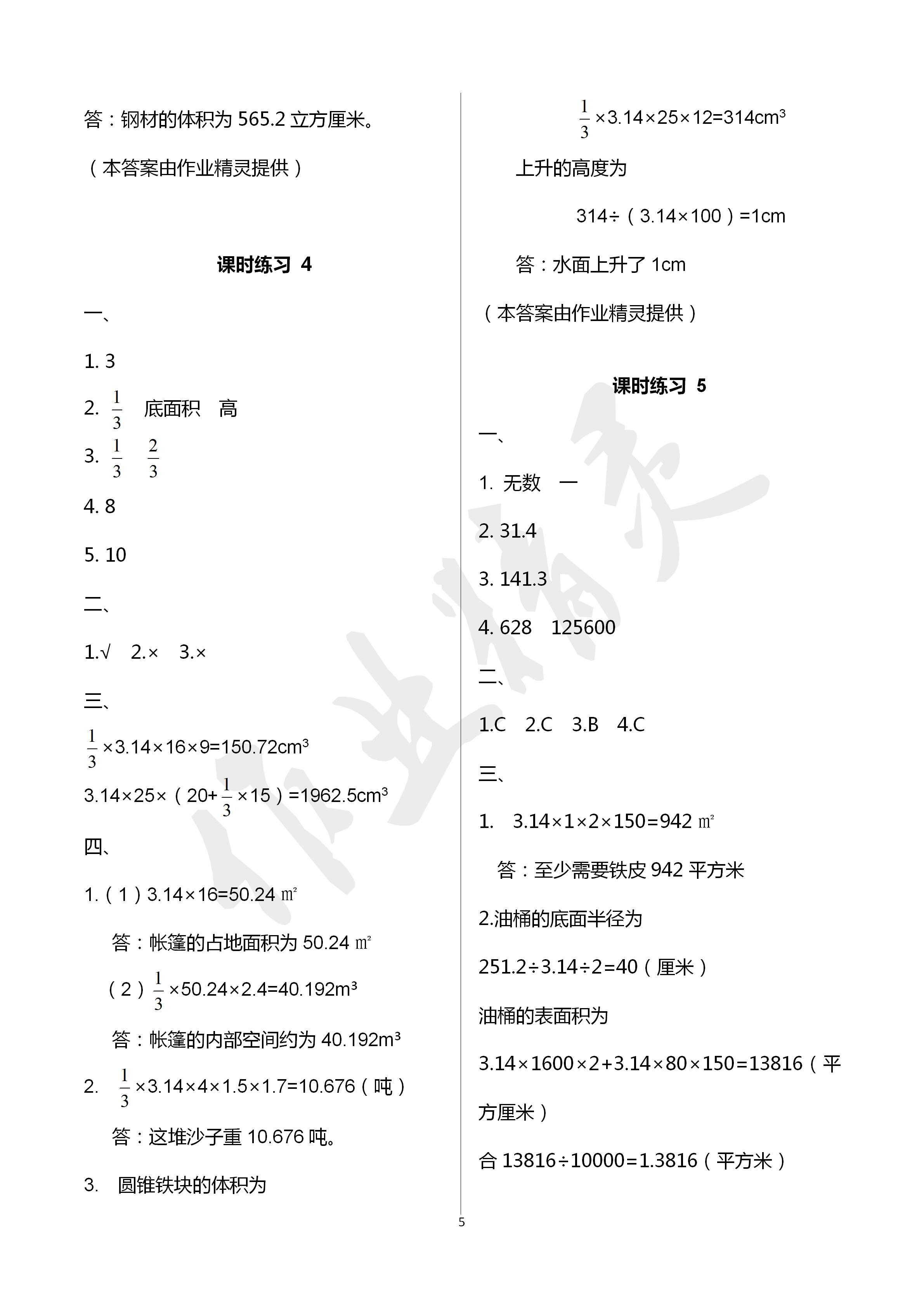 2020年新课程课堂同步练习册六年级数学下册苏教版 第5页