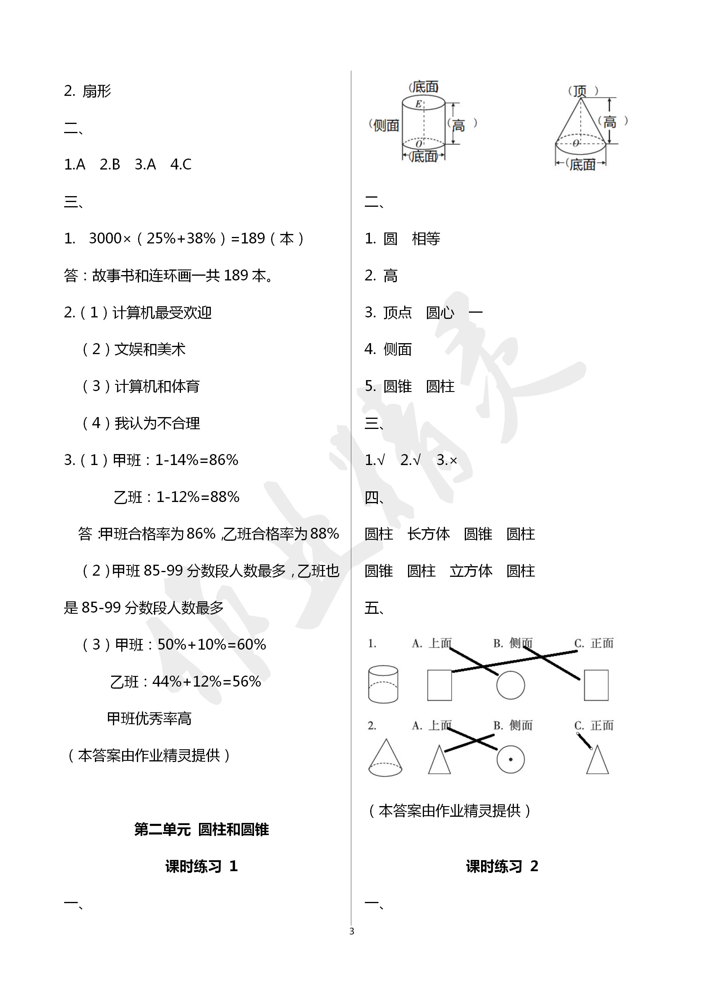 2020年新课程课堂同步练习册六年级数学下册苏教版 第3页