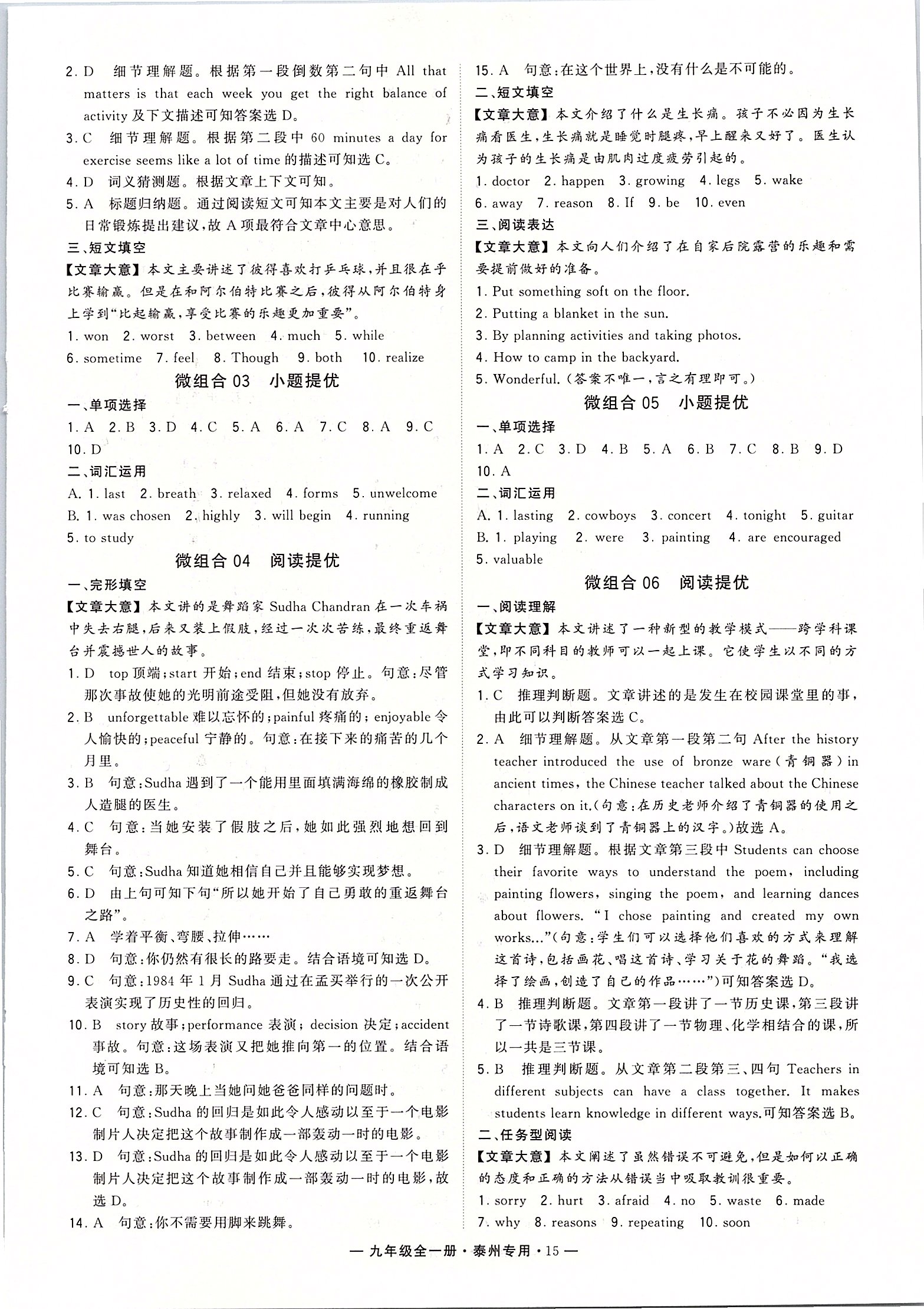 2019年學(xué)霸組合訓(xùn)練九年級英語全一冊譯林版泰州專用 第15頁