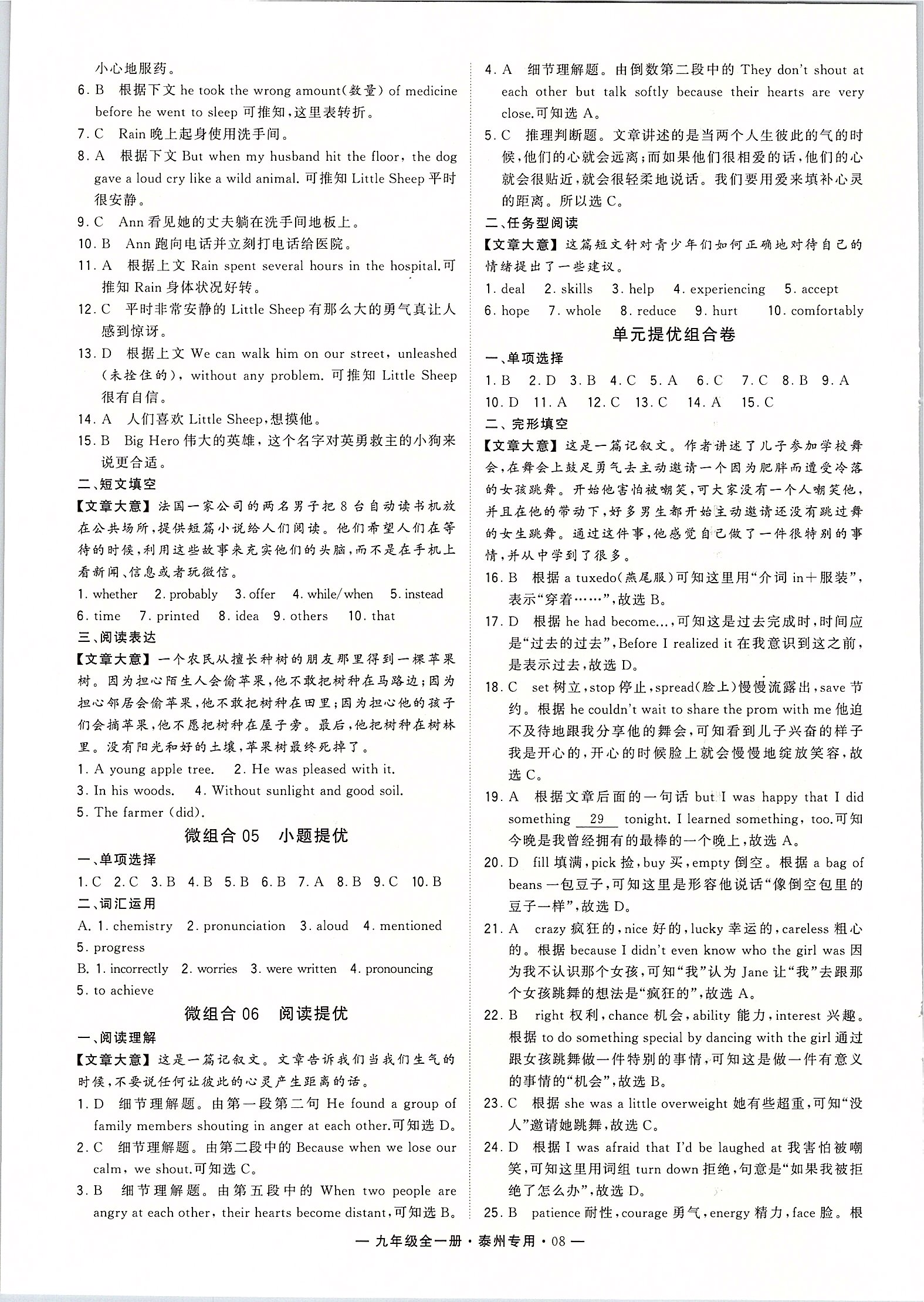 2019年學霸組合訓練九年級英語全一冊譯林版泰州專用 第8頁