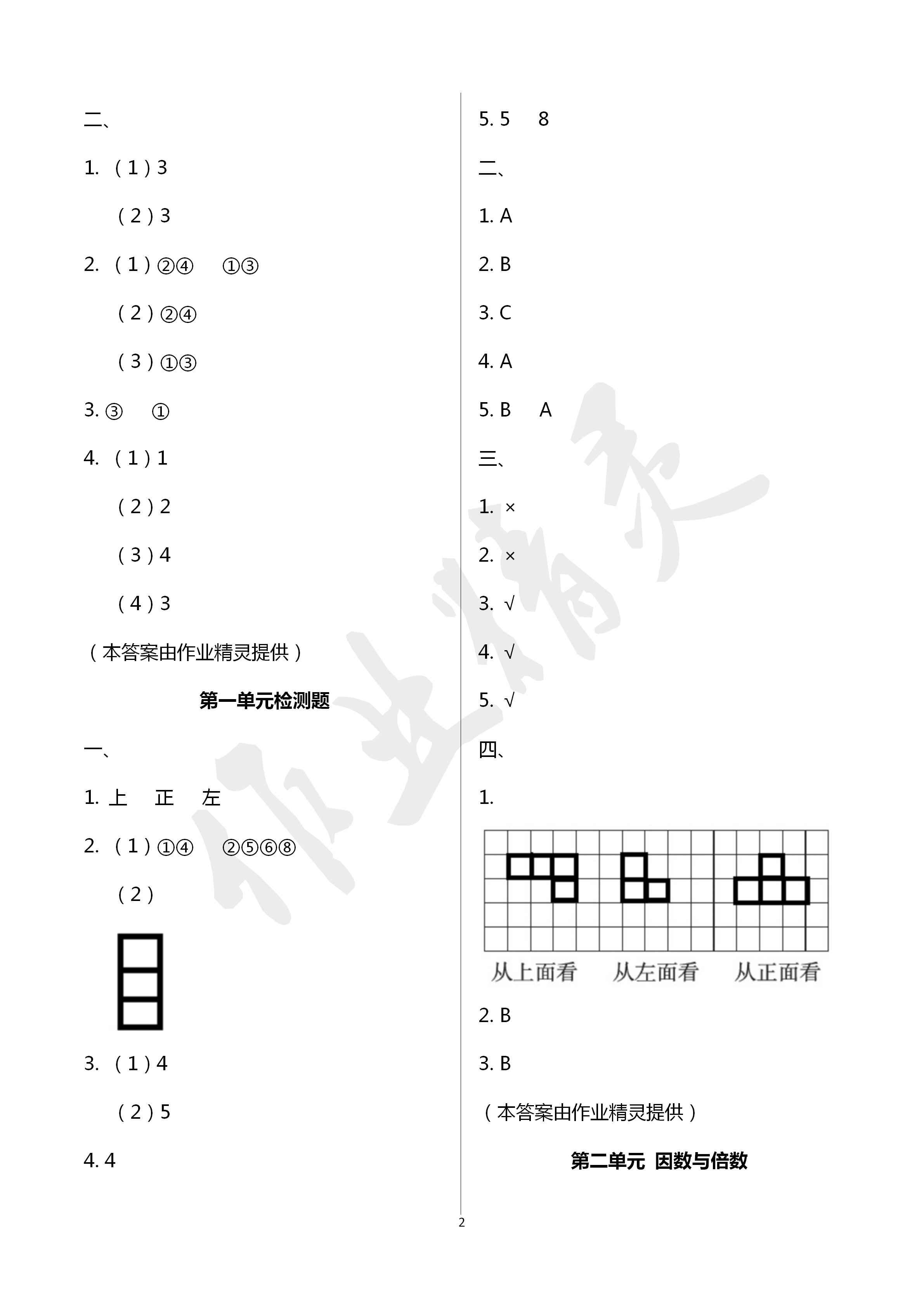 2020年新课程课堂同步练习册五年级数学下册人教版 第2页