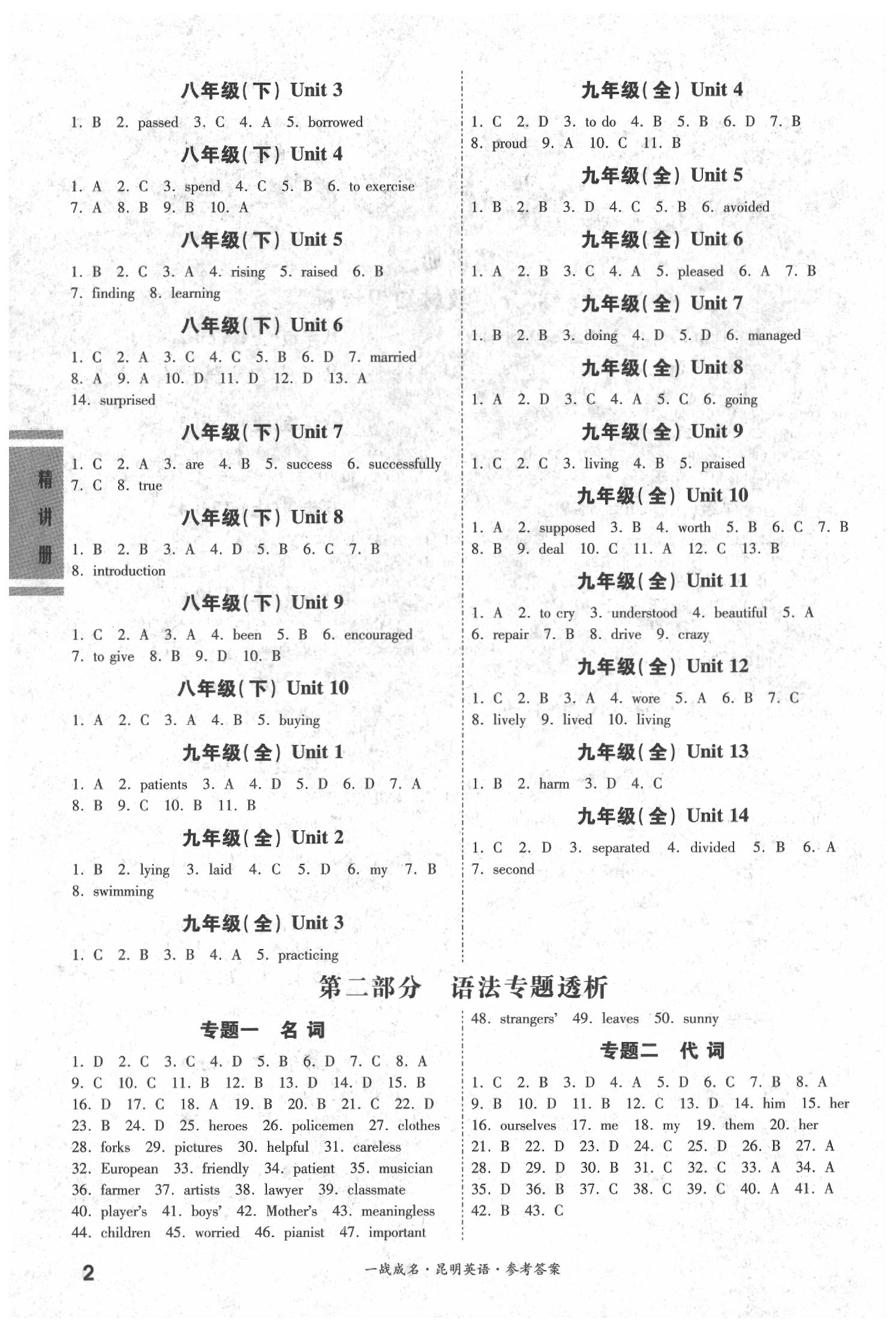 2020年昆明中考一戰成名考前新方案英語 第2頁