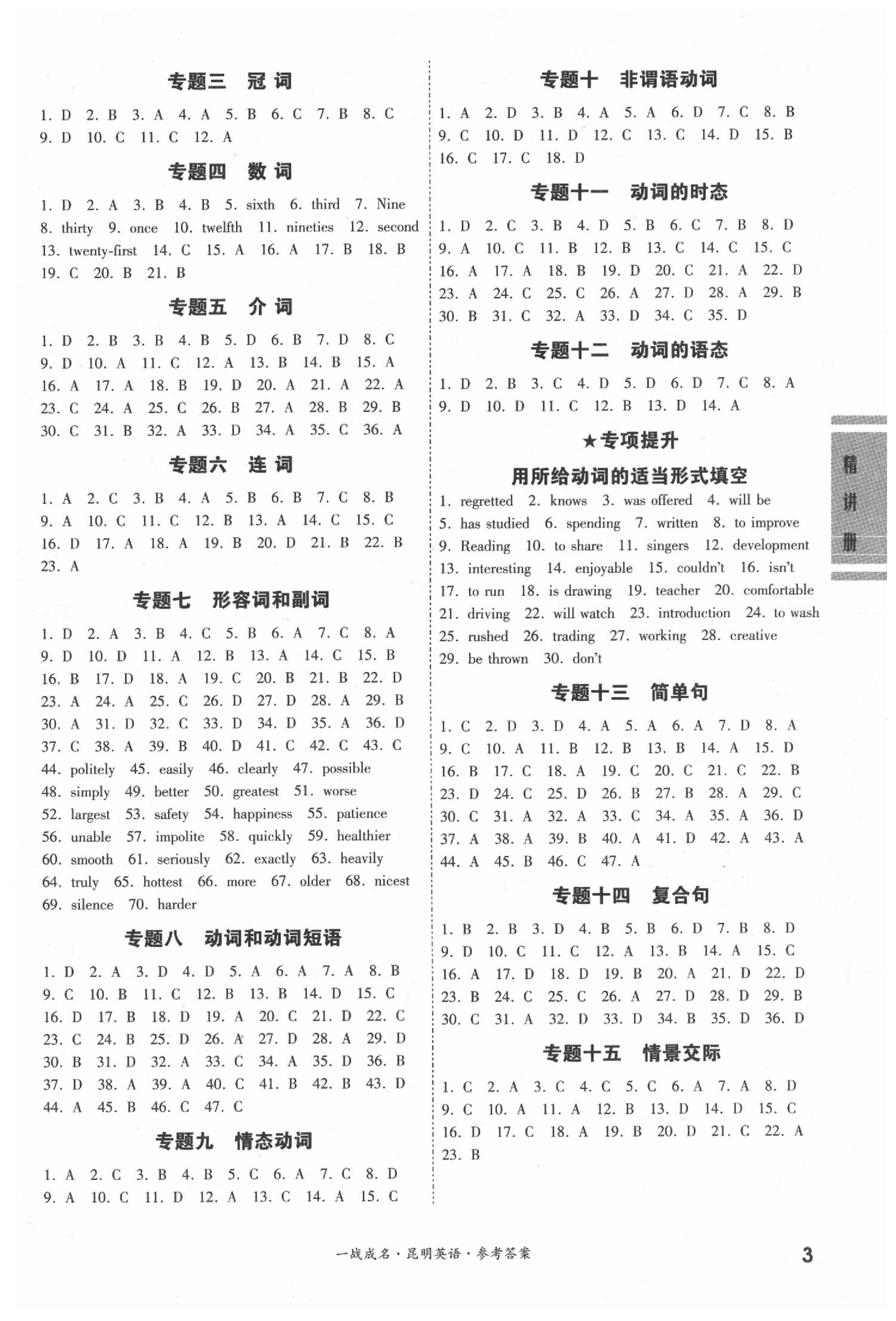 2020年昆明中考一戰成名考前新方案英語 第3頁
