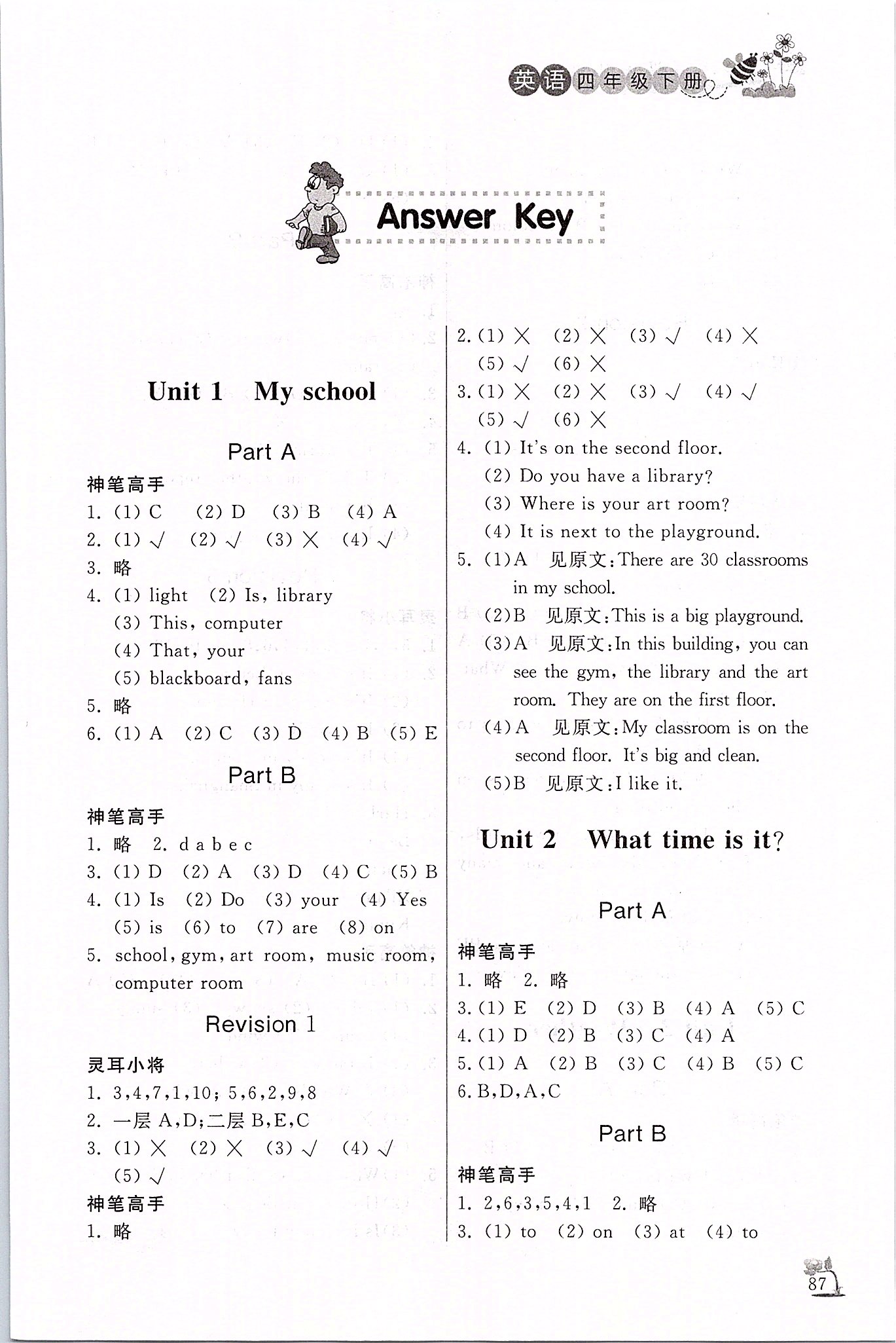 2020年小學(xué)課外作業(yè)四年級英語下冊人教版 第1頁