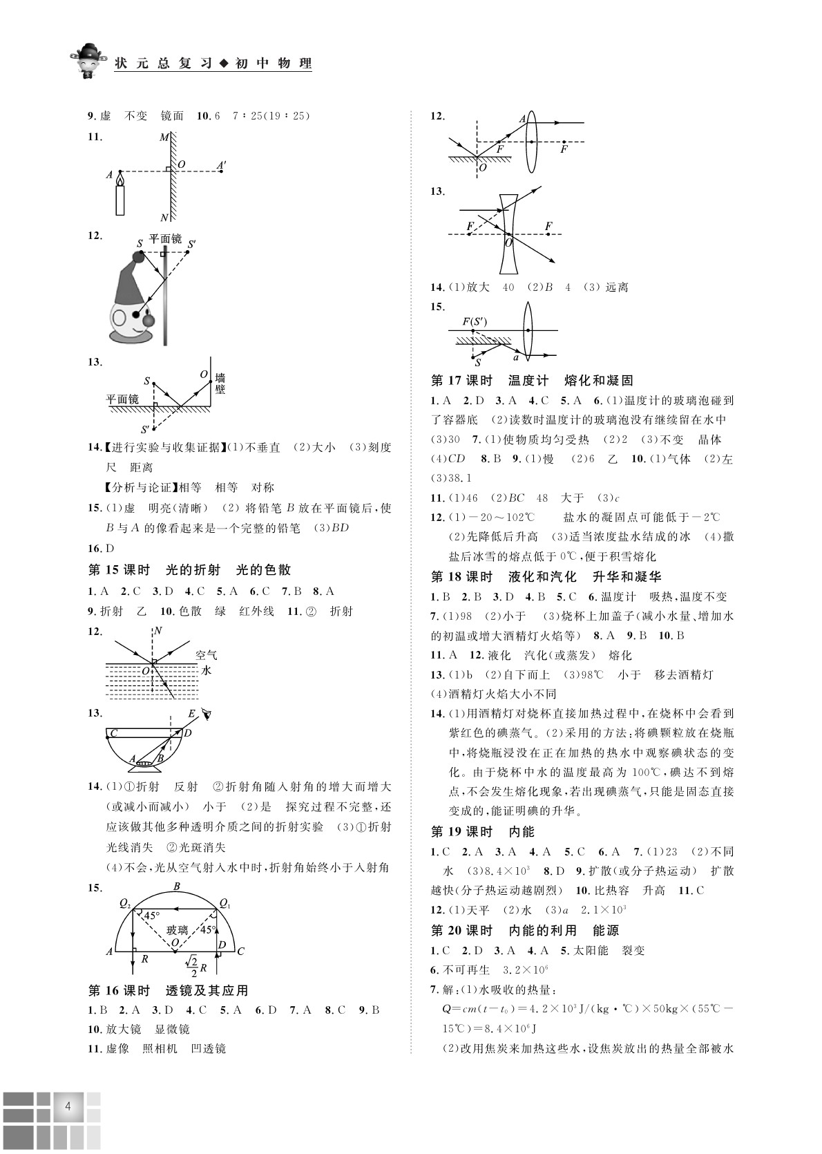 2020年?duì)钤倧?fù)習(xí)物理 參考答案第4頁(yè)