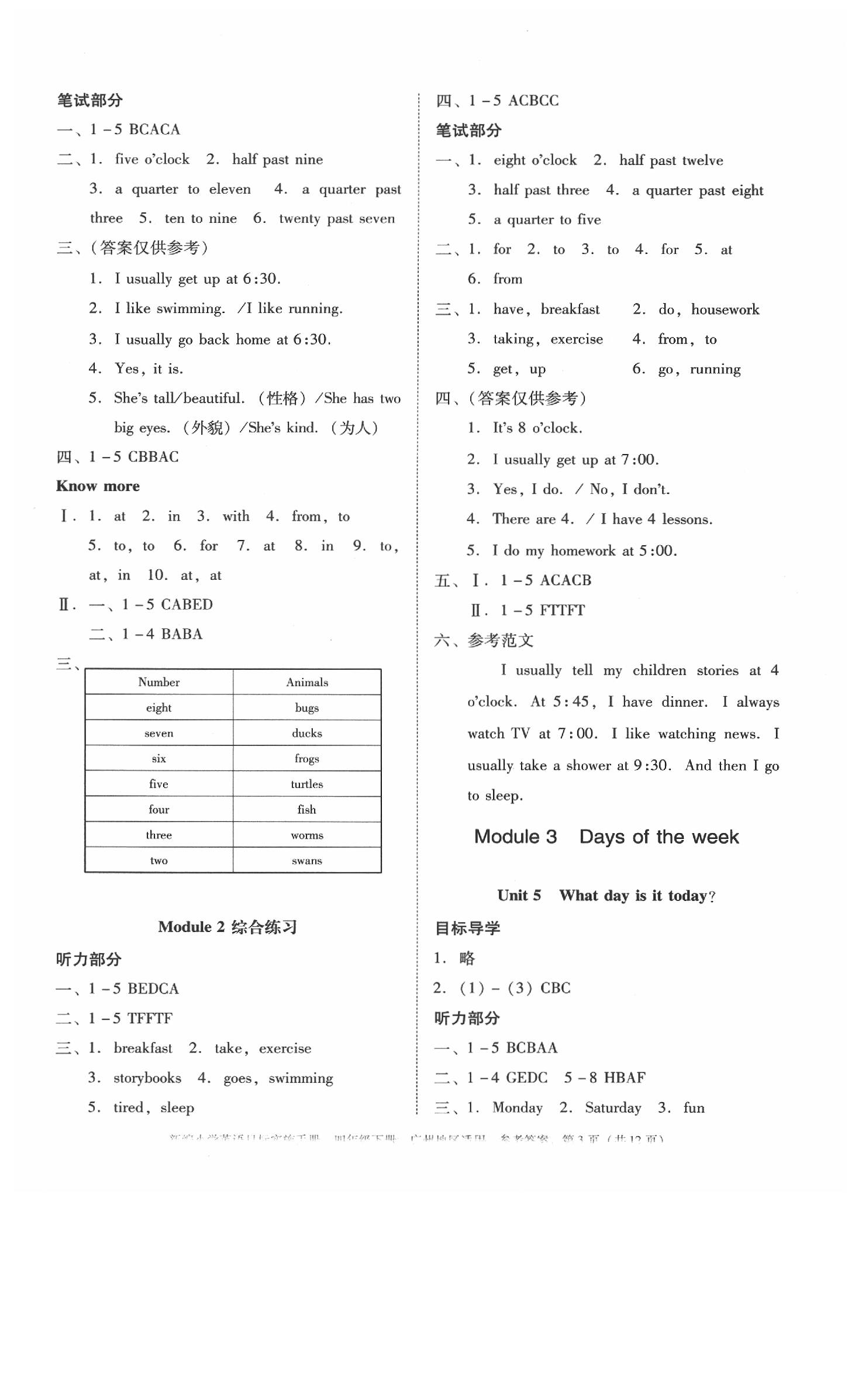 2020年新編小學(xué)英語目標(biāo)實(shí)施手冊四年級下冊教科版廣州專版 第3頁